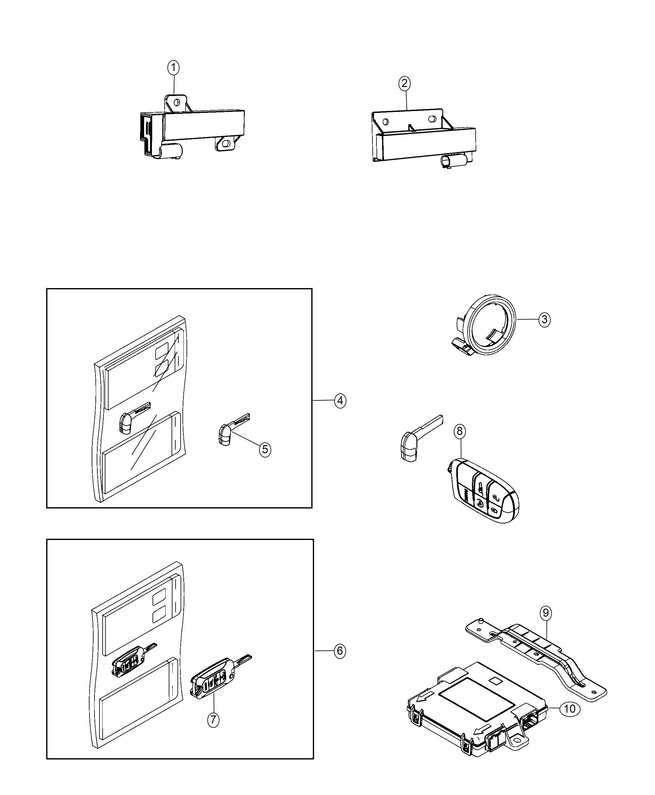 Diagram Modules, Passive Entry, Keys, And Key FOBs. for your 2011 Jeep Grand Cherokee 5.7L V8 4X4  