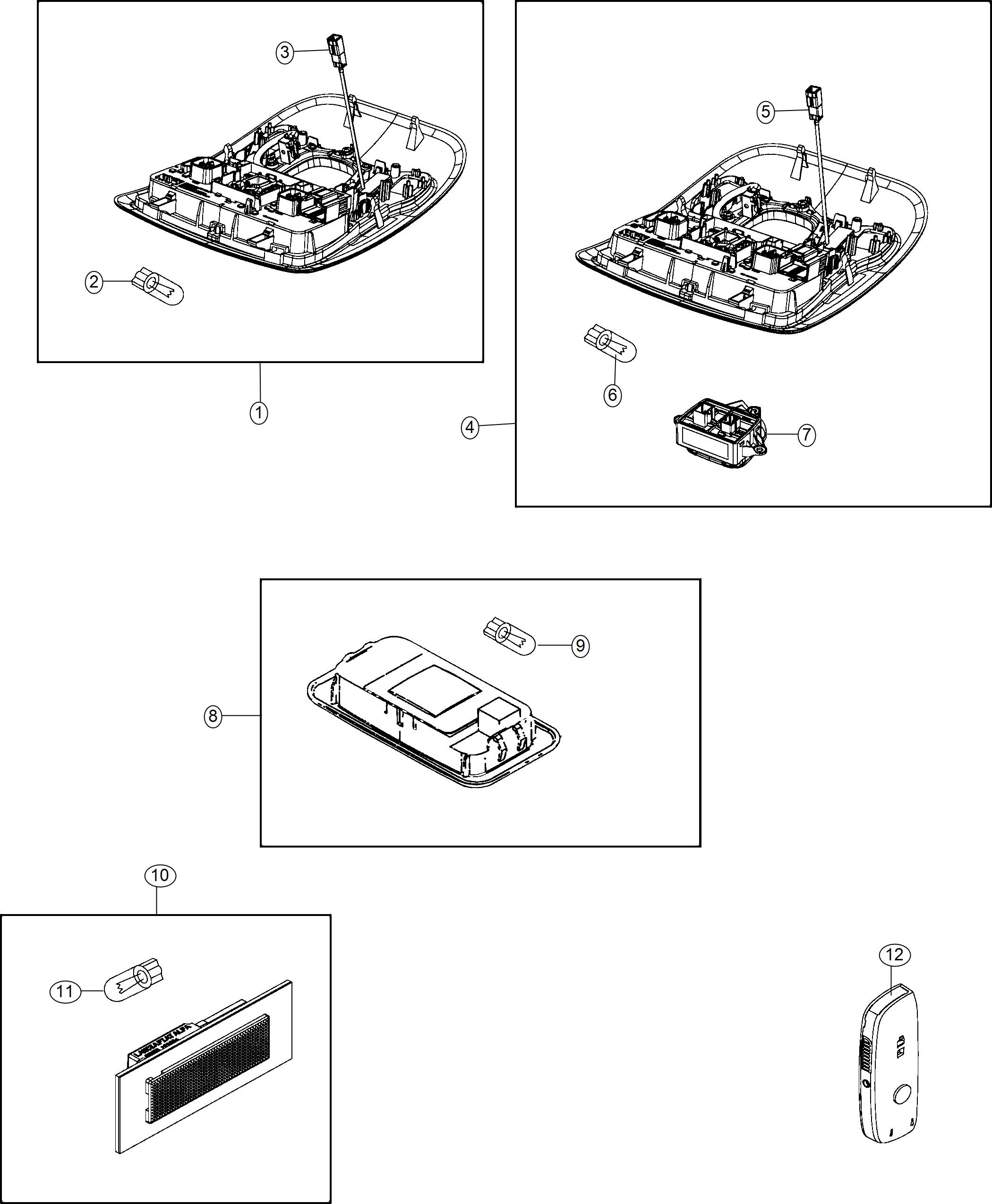 Diagram Lamps, Interior. for your 2001 Chrysler 300  M 