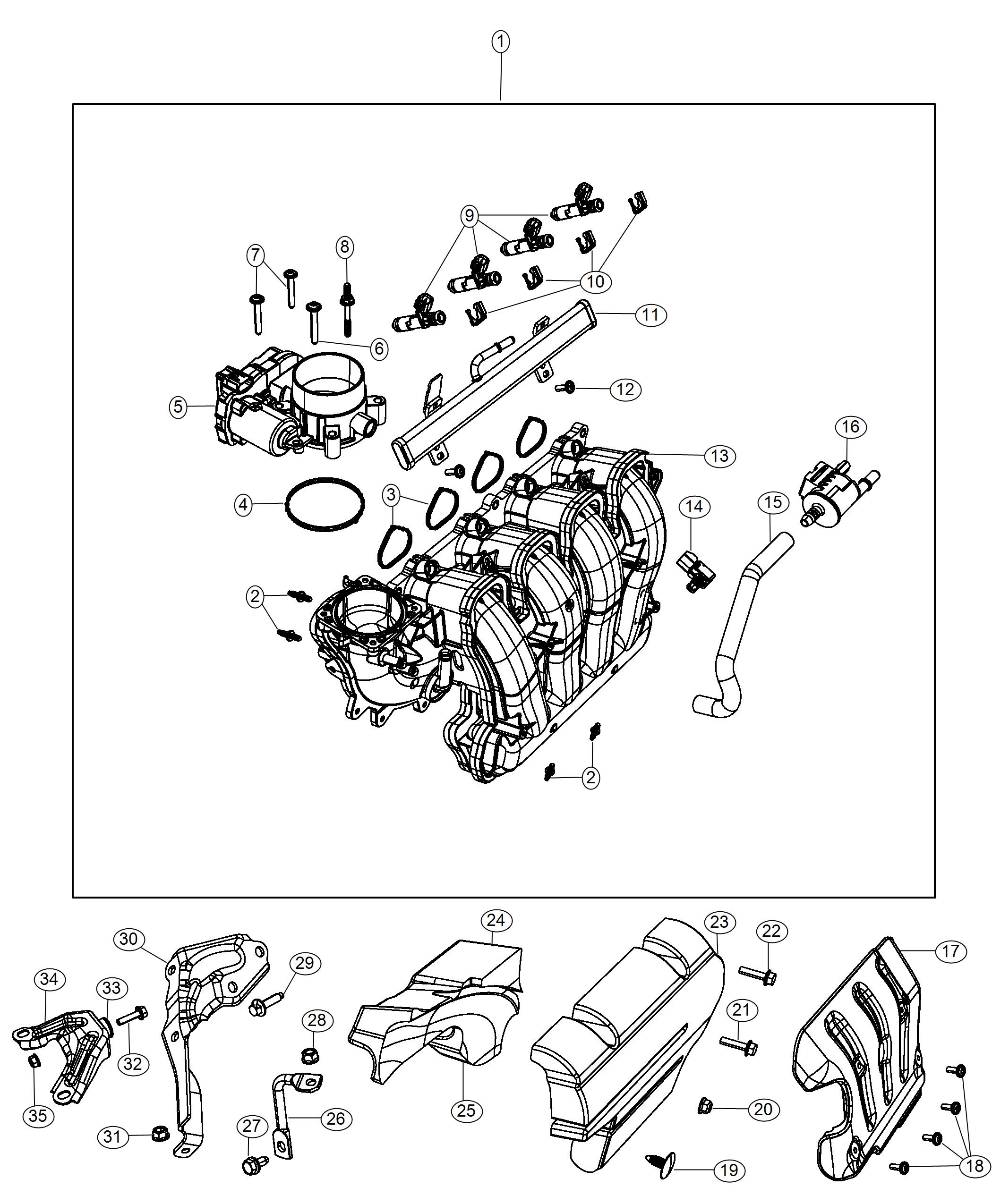 Diagram Intake Manifold 2.4L. for your Jeep Renegade  