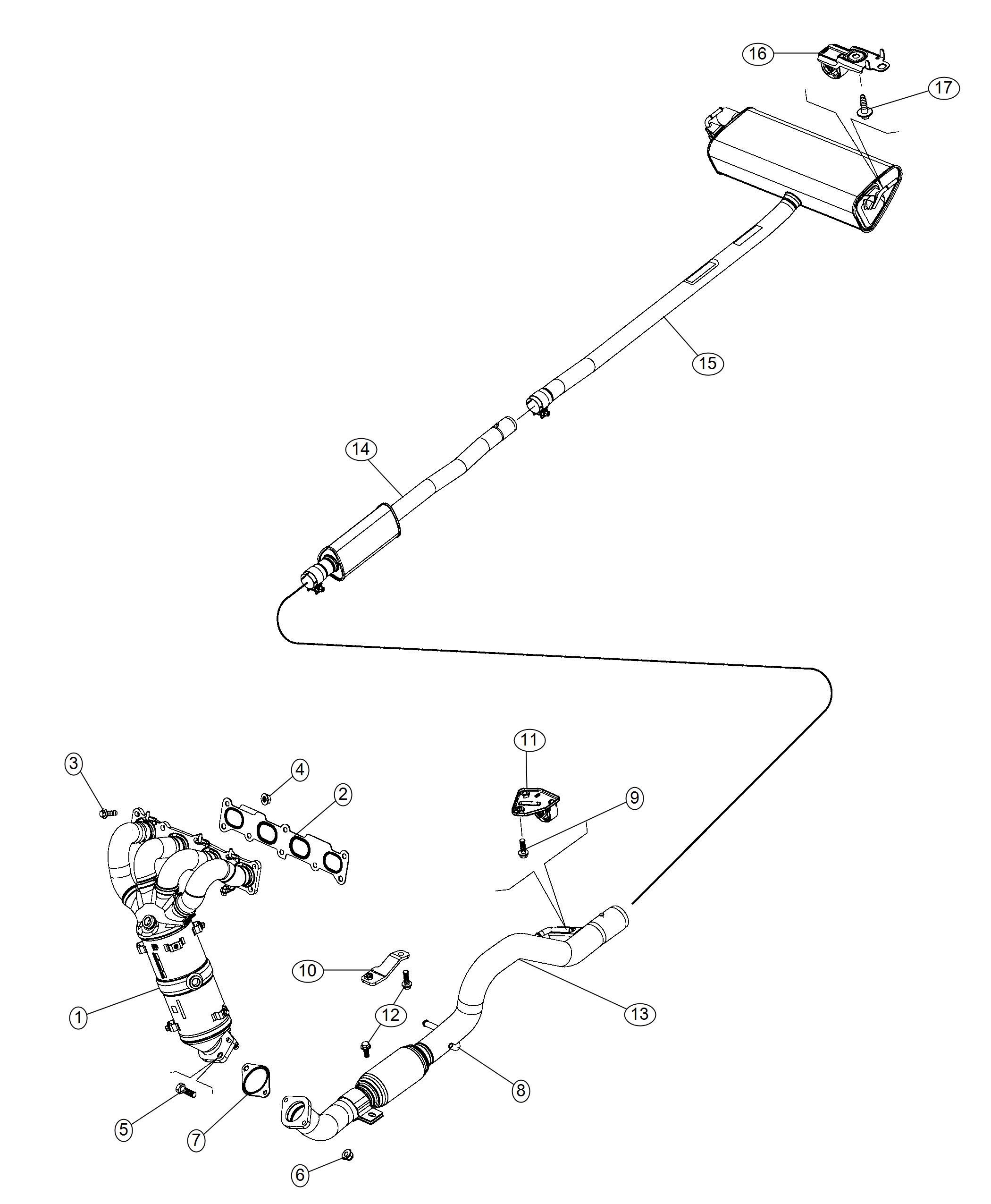 Diagram Exhaust System. for your 2003 Chrysler 300  M 