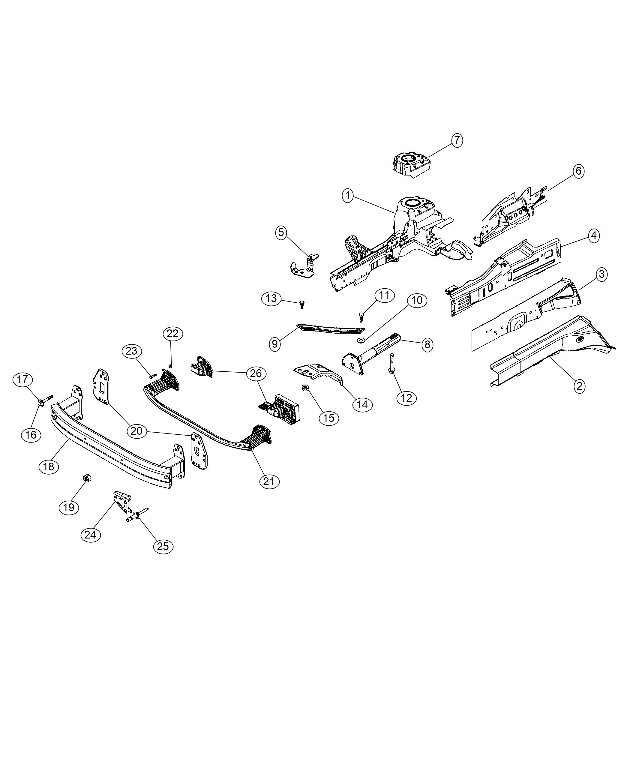 Diagram Frame, Front. for your 2004 Chrysler 300  M 