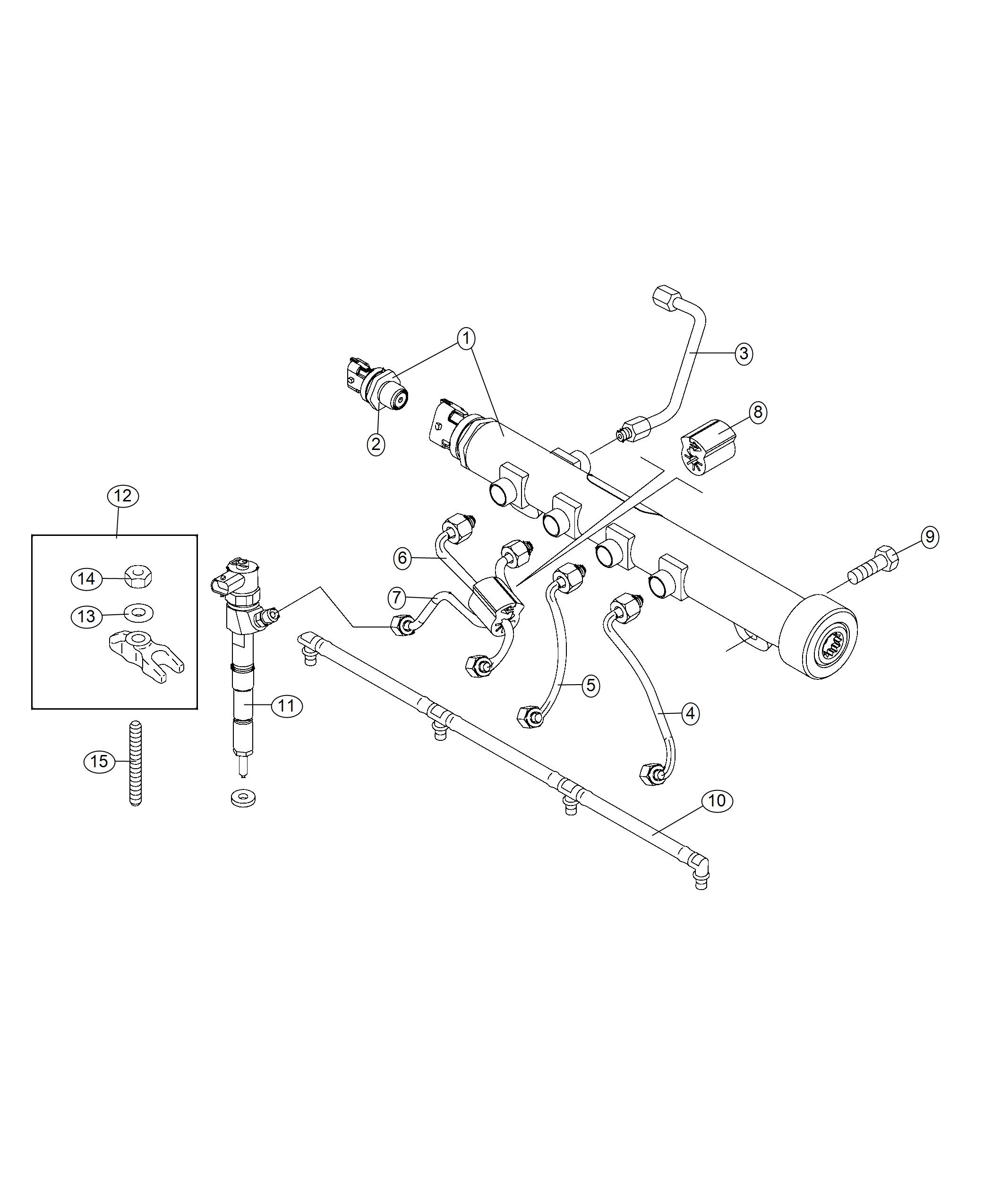 Fuel Rail, 1.6L Diesel [1.6L I4 B Eco Turbo Diesel Eng w/ESS]. Diagram