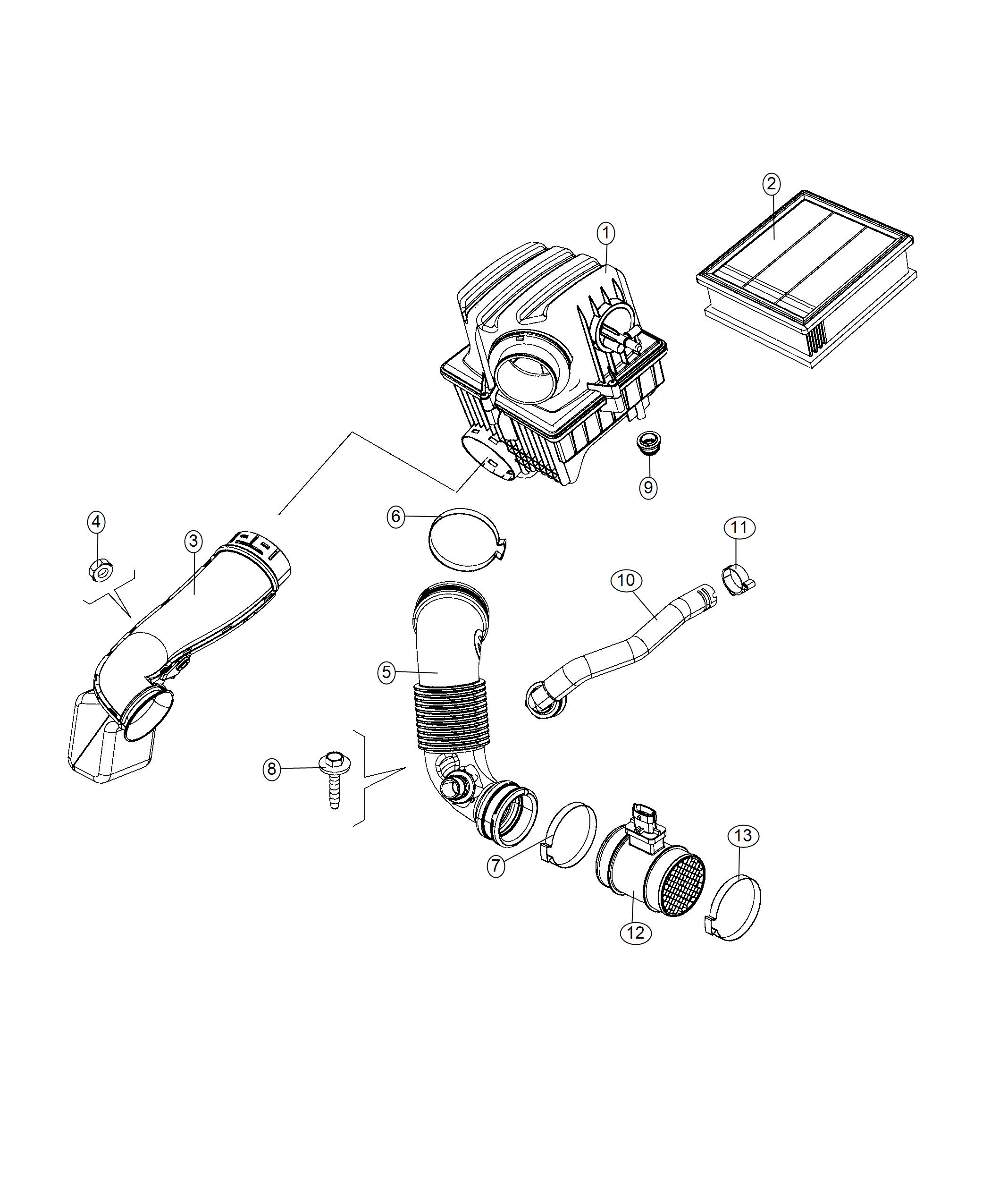 Diagram Air Cleaner, 1.6L Diesel [1.6L I4 B Eco Turbo Diesel Eng w/ESS]. for your 1999 Chrysler 300  M 