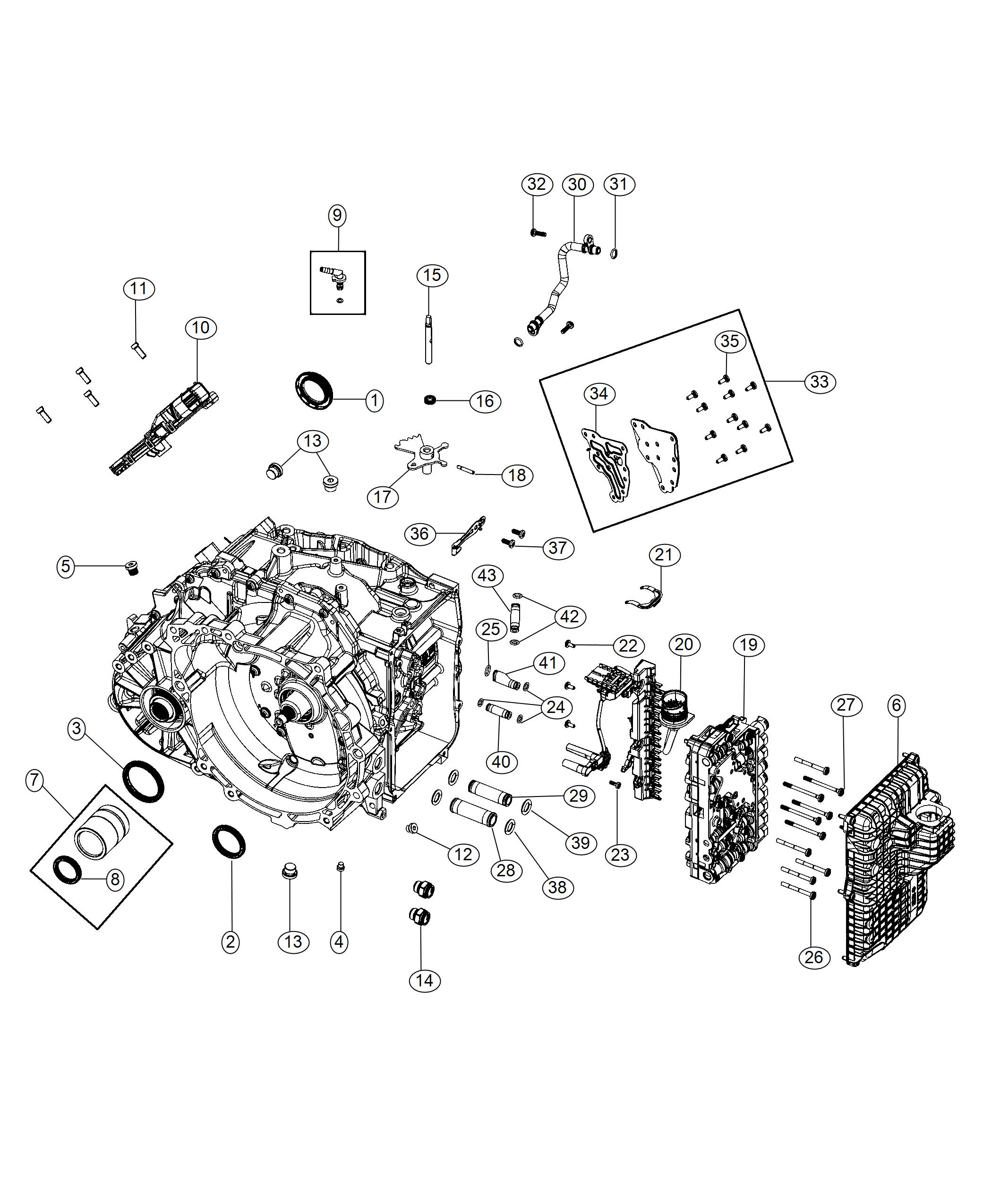 Diagram Transmission Serviceable Parts. for your Jeep Renegade  