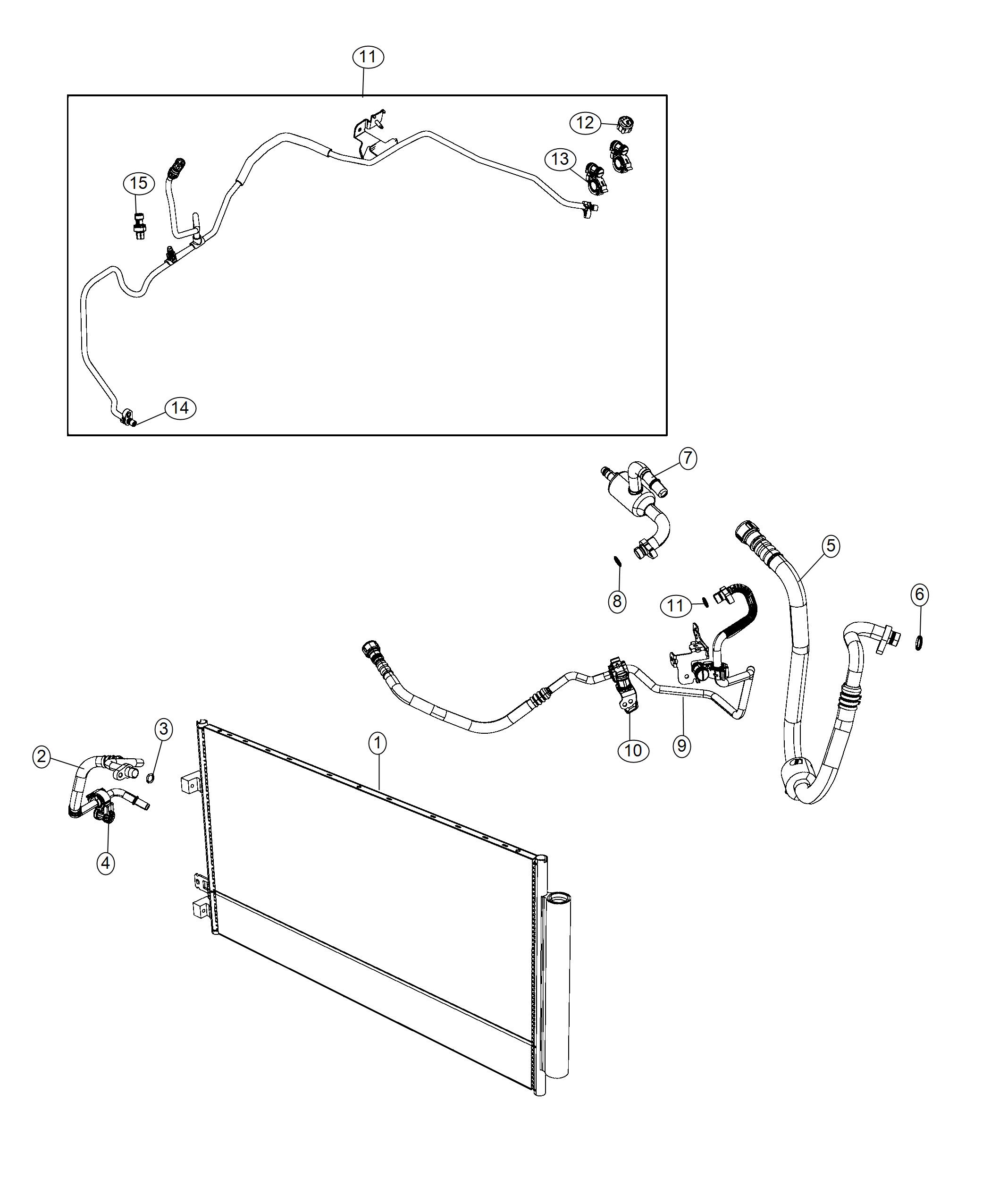 Diagram A/C Plumbing. for your 2013 Jeep Wrangler   