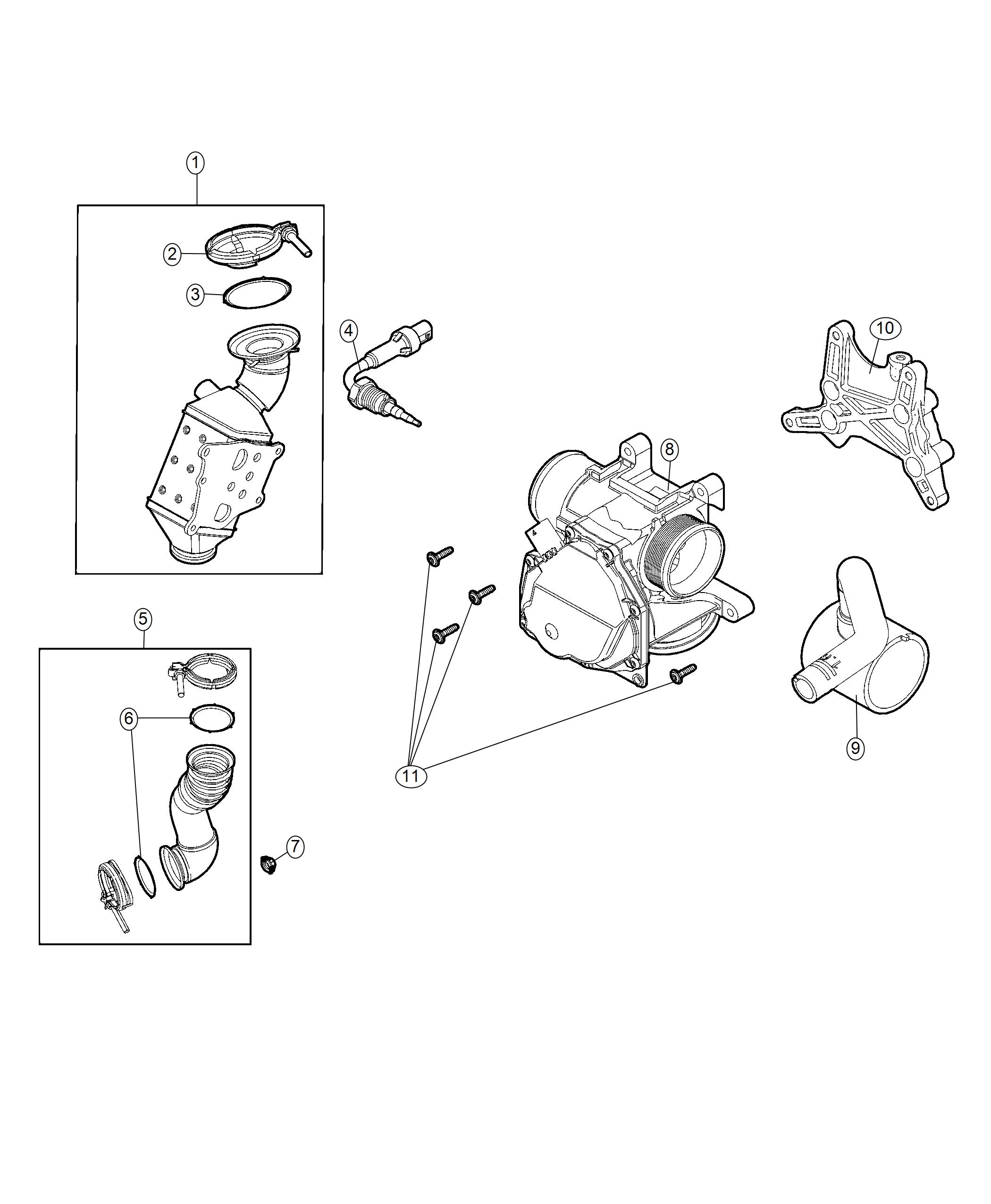 Diagram EGR Valve, Low Pressure, 2.0L Diesel [2.0L I4 Turbo Diesel Engine]. for your 2022 Jeep Renegade   