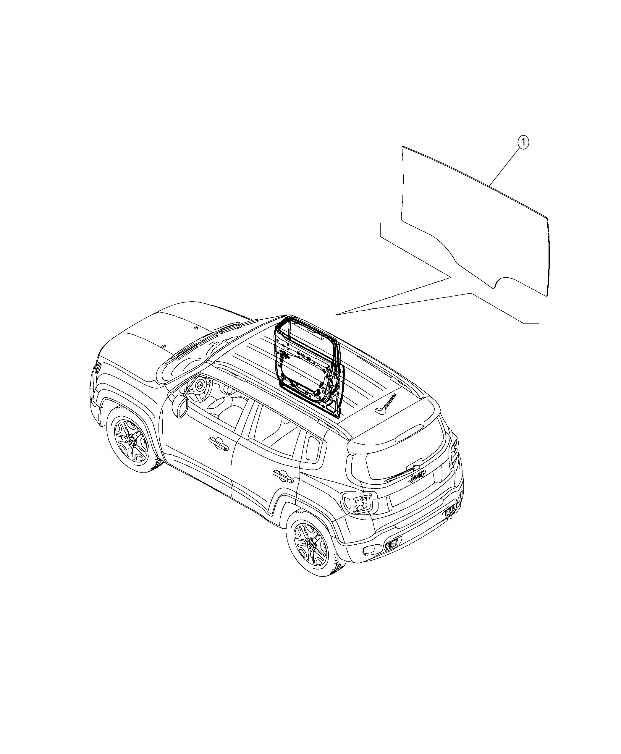 Diagram Front Door Glass. for your Jeep Renegade  