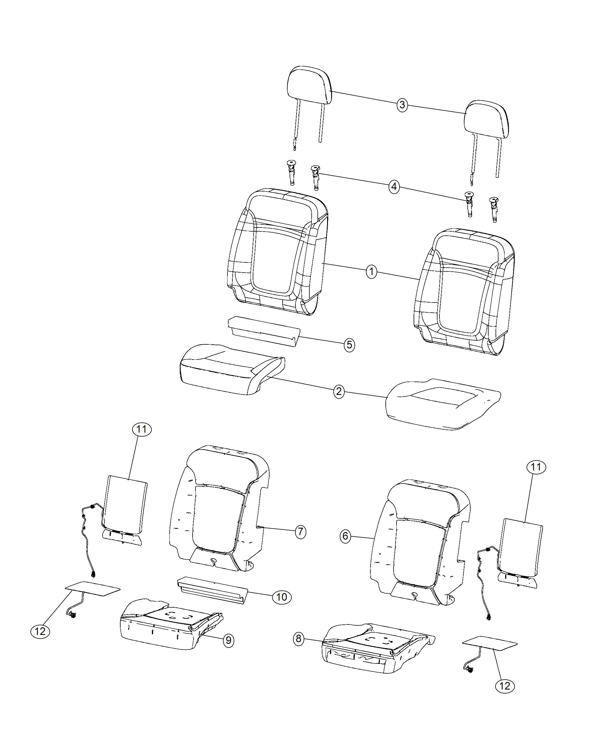 Front Seat - Bucket - Trim Code [No Description Available]. Diagram