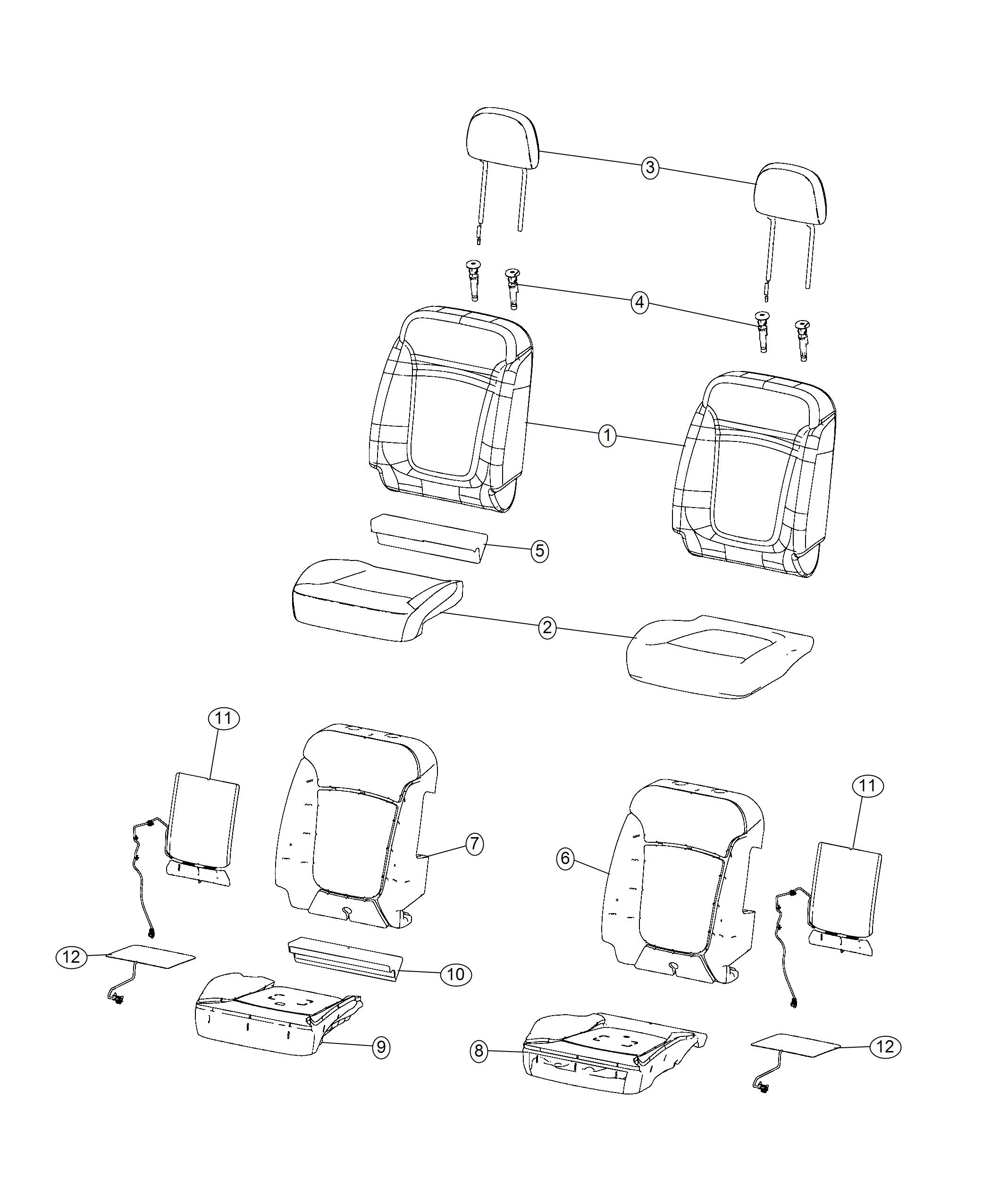 Front Seat - Bucket - Trim Code [No Description Available]. Diagram