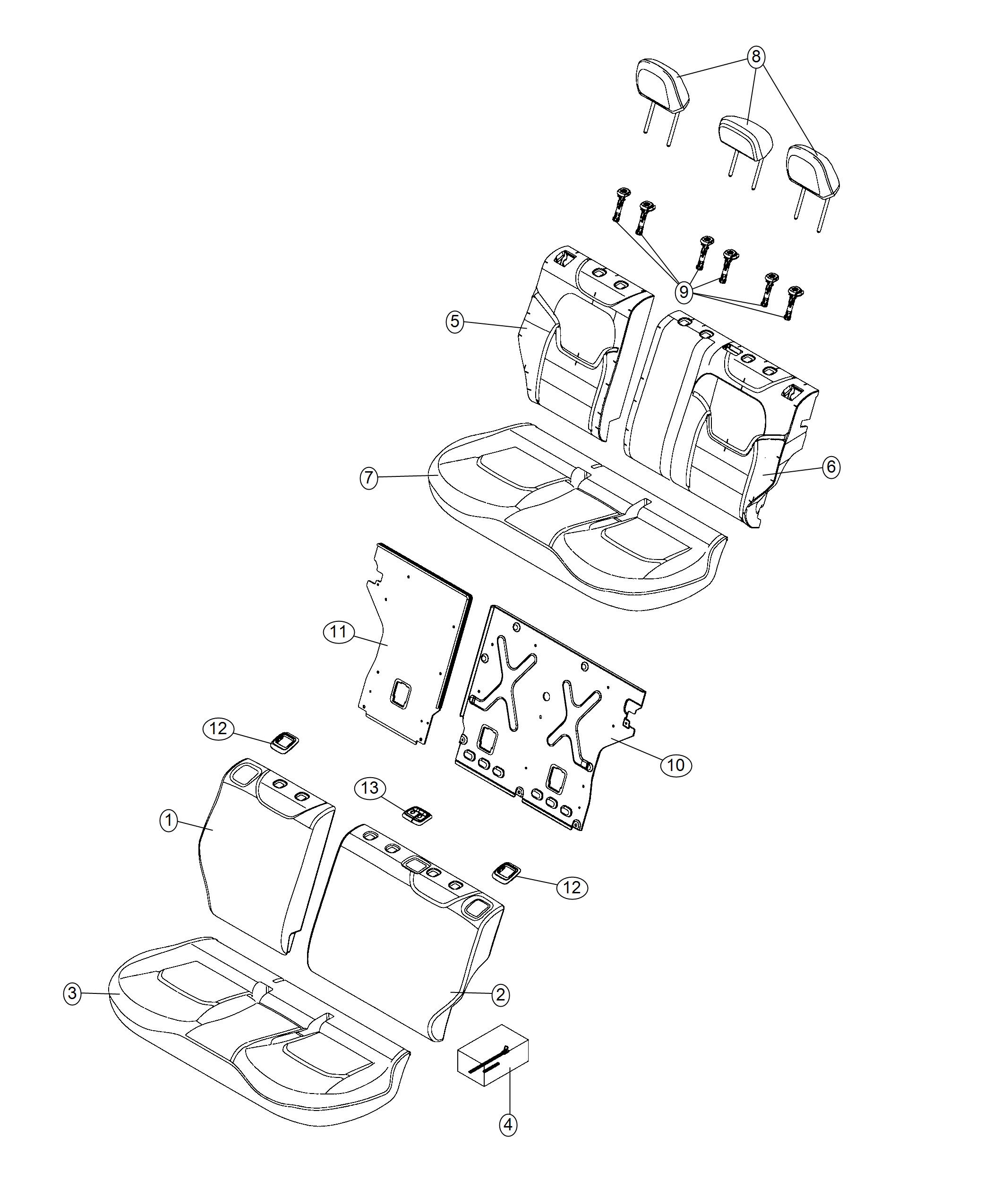 Rear Seat - Split - Trim Code [-N7]. Diagram