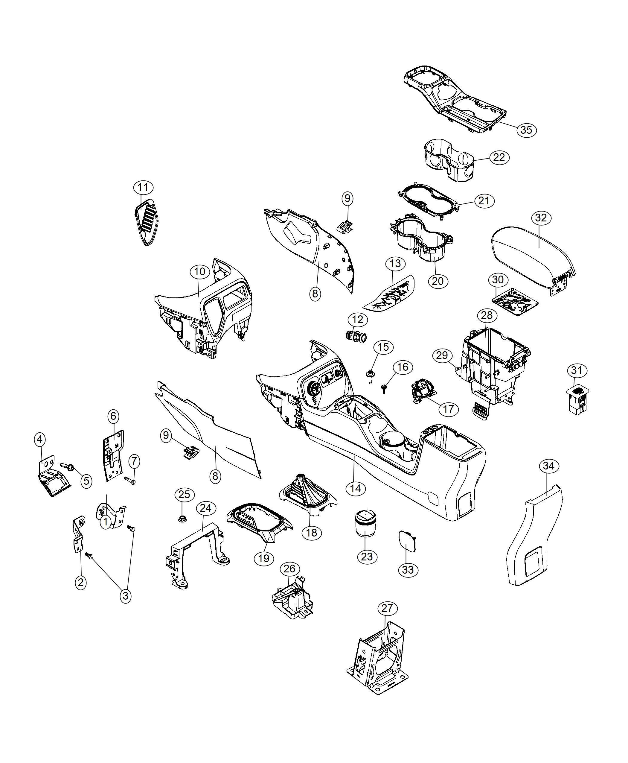 Diagram Floor Console. for your 2012 Dodge Avenger   