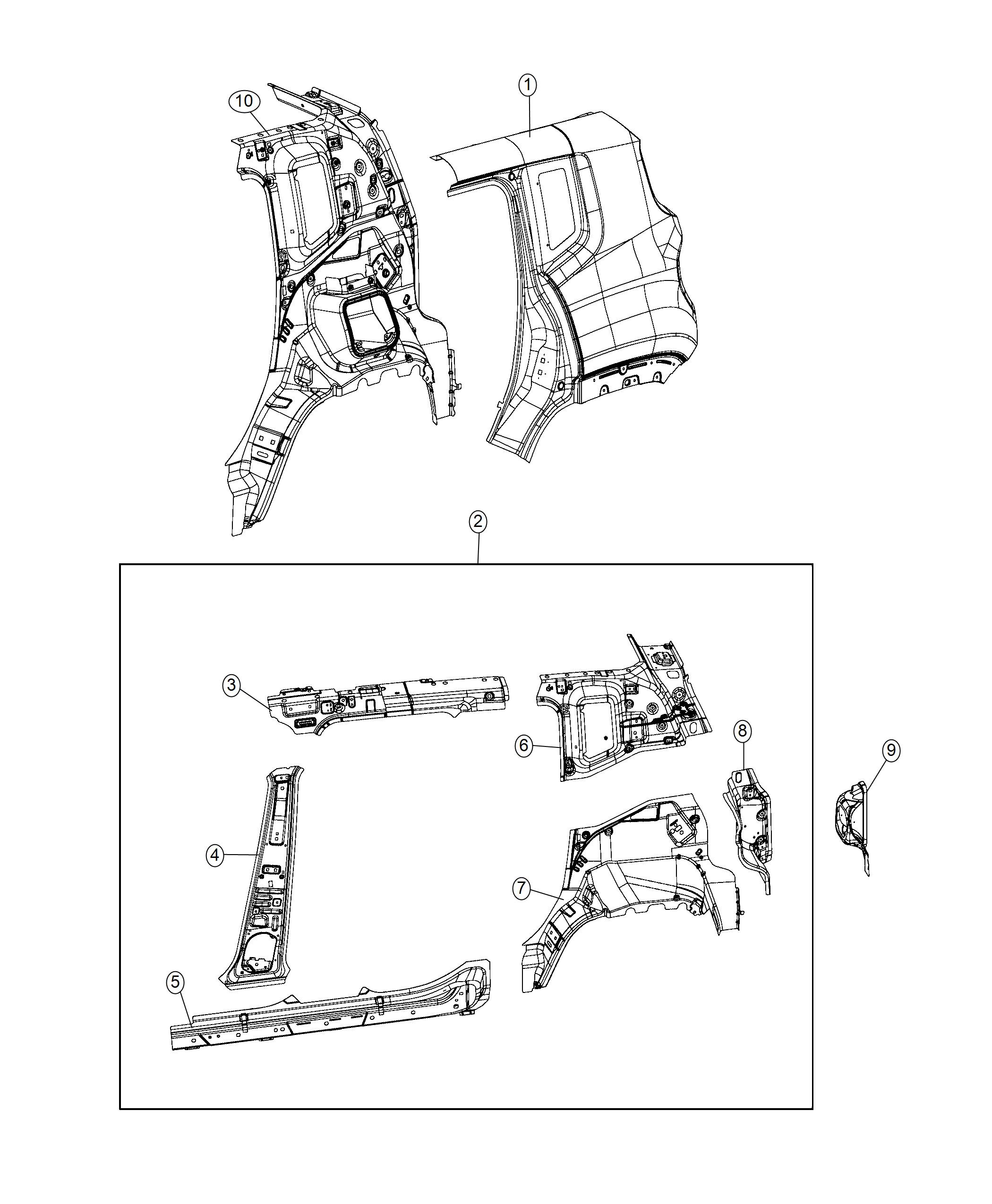 Diagram Quarter Panel. for your Jeep