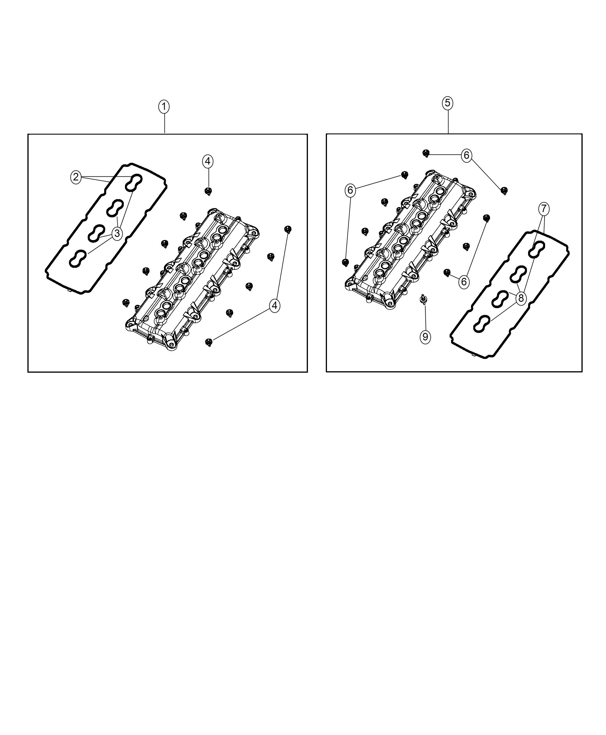 Diagram Cylinder Head Covers 5.7L. for your Ram 2500  