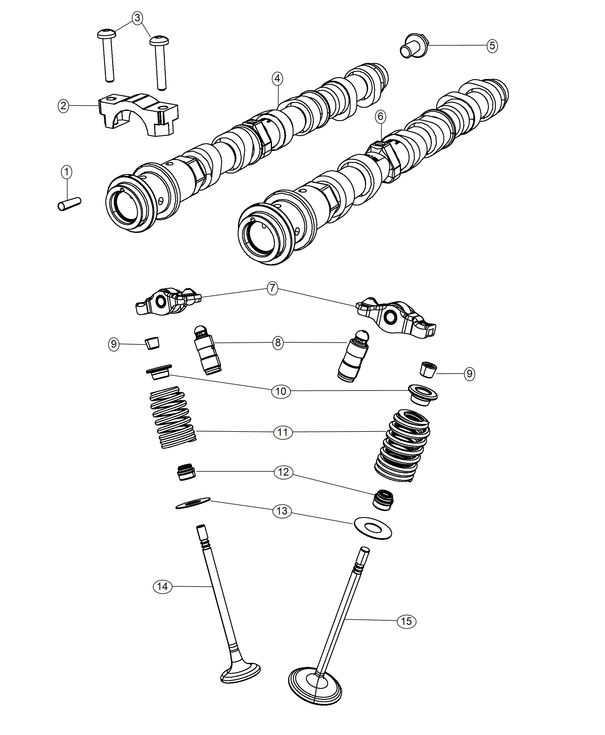 Diagram Camshafts And Valvetrain 3.2L. for your 2002 Chrysler 300  M 