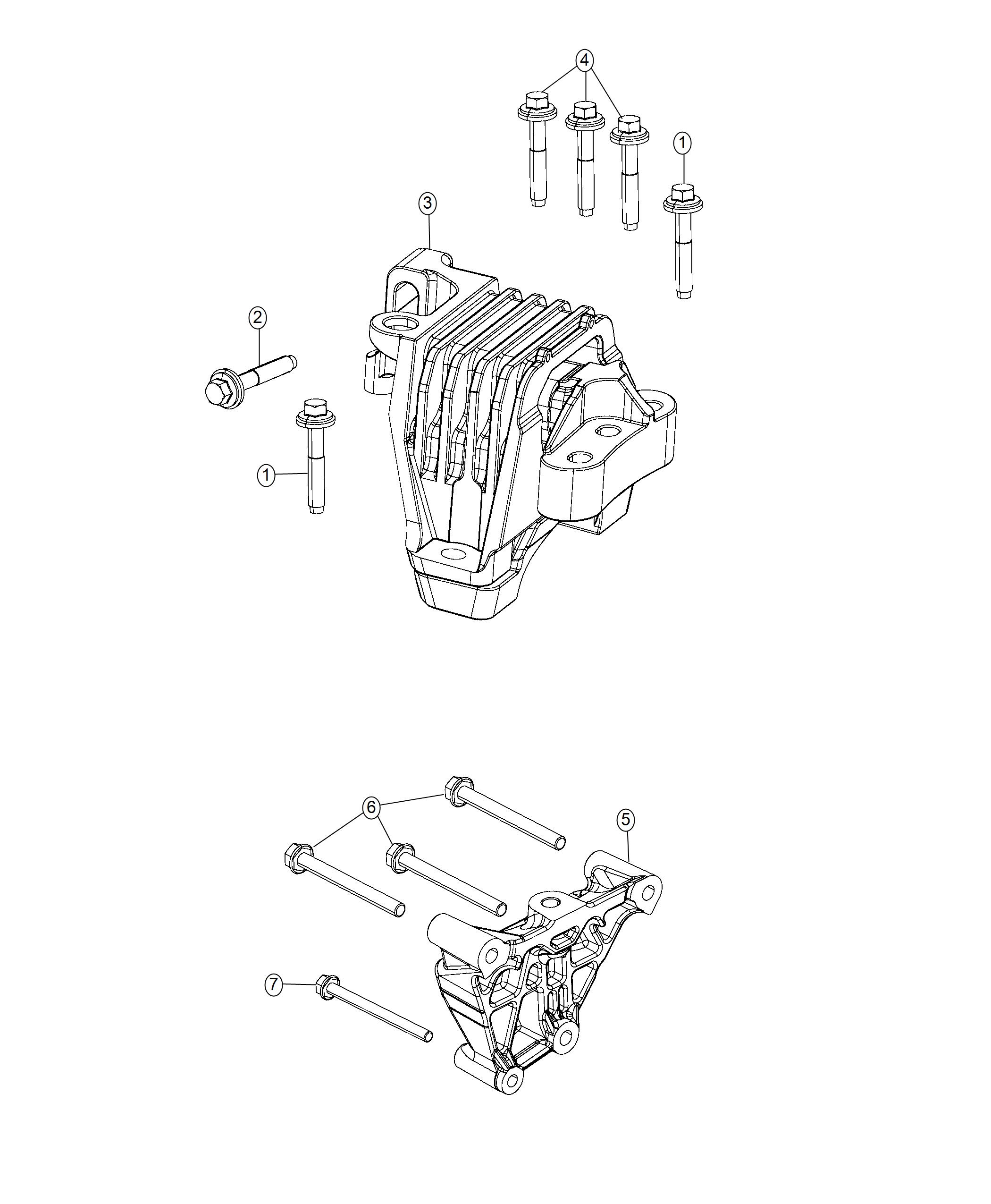 Diagram Engine Mounting Right Side 3.2L. for your Jeep