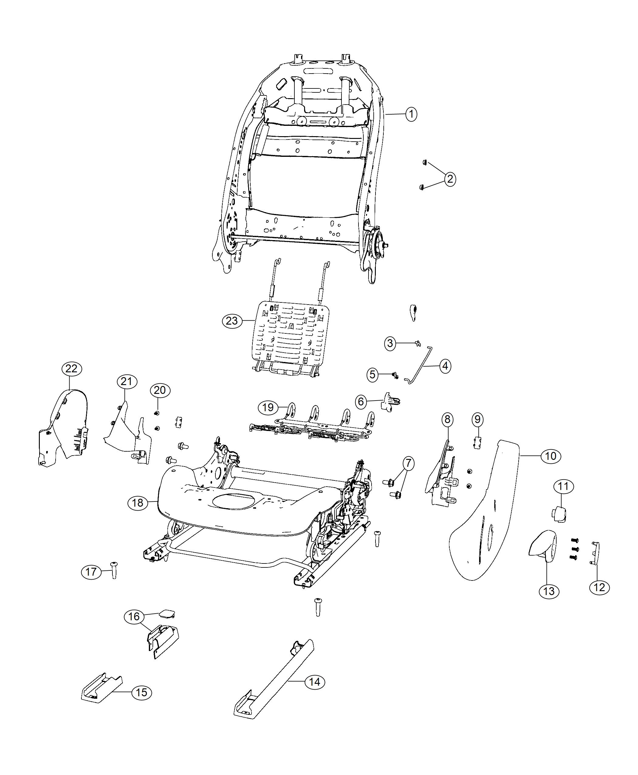 Diagram Adjusters, Recliners and Shields - Driver Seat - Manual. for your 2003 Chrysler 300  M 