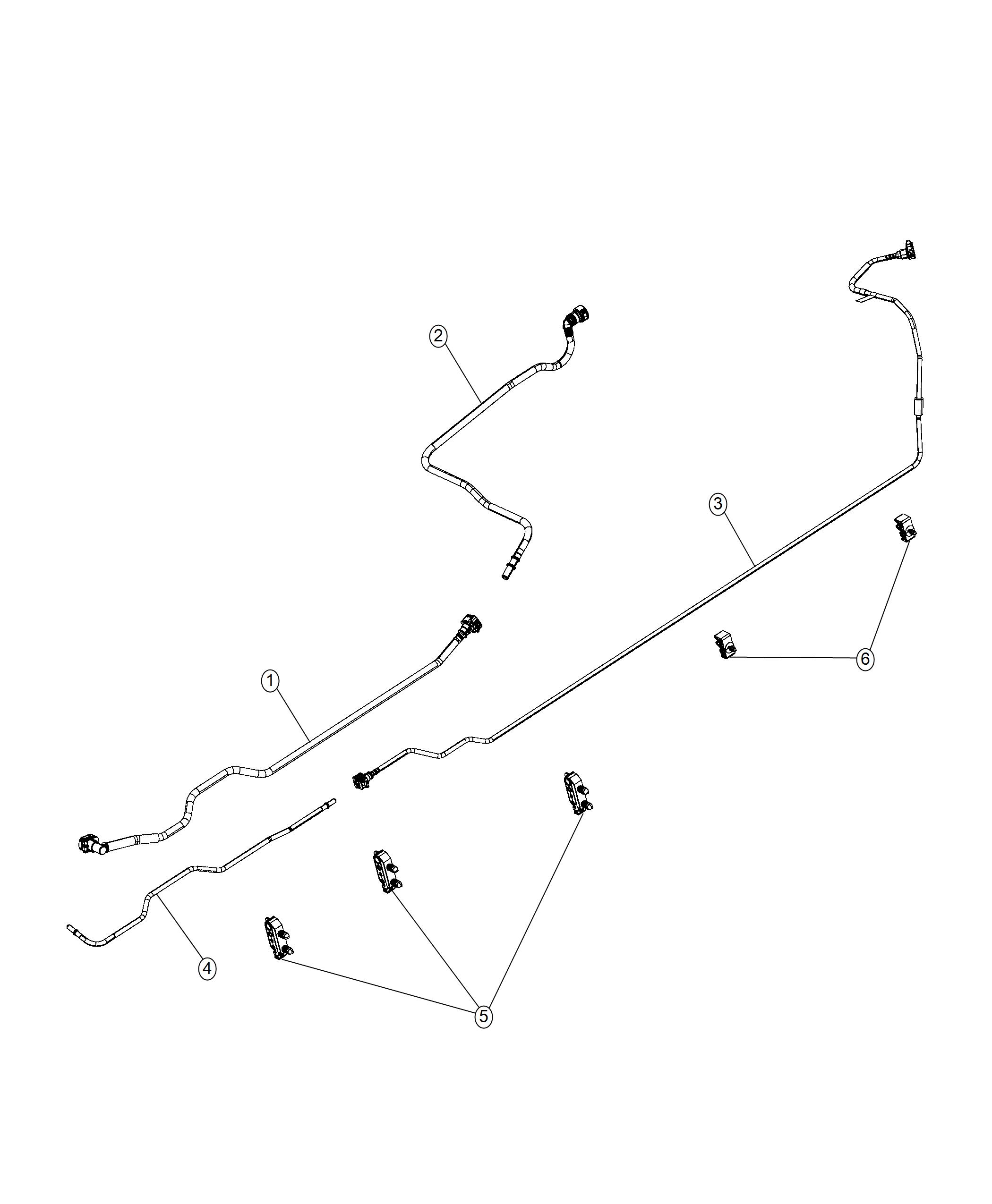 Diagram Fuel Lines Chassis, 3.6L [3.6L V6 24V VVT Engine Upg I W/BSG], 5.7 [5.7L V8 HEMI MDS VVT Engine] [5.7L V8 HEMI MDS VVT Engine w/ BSG]. for your Ram 1500  