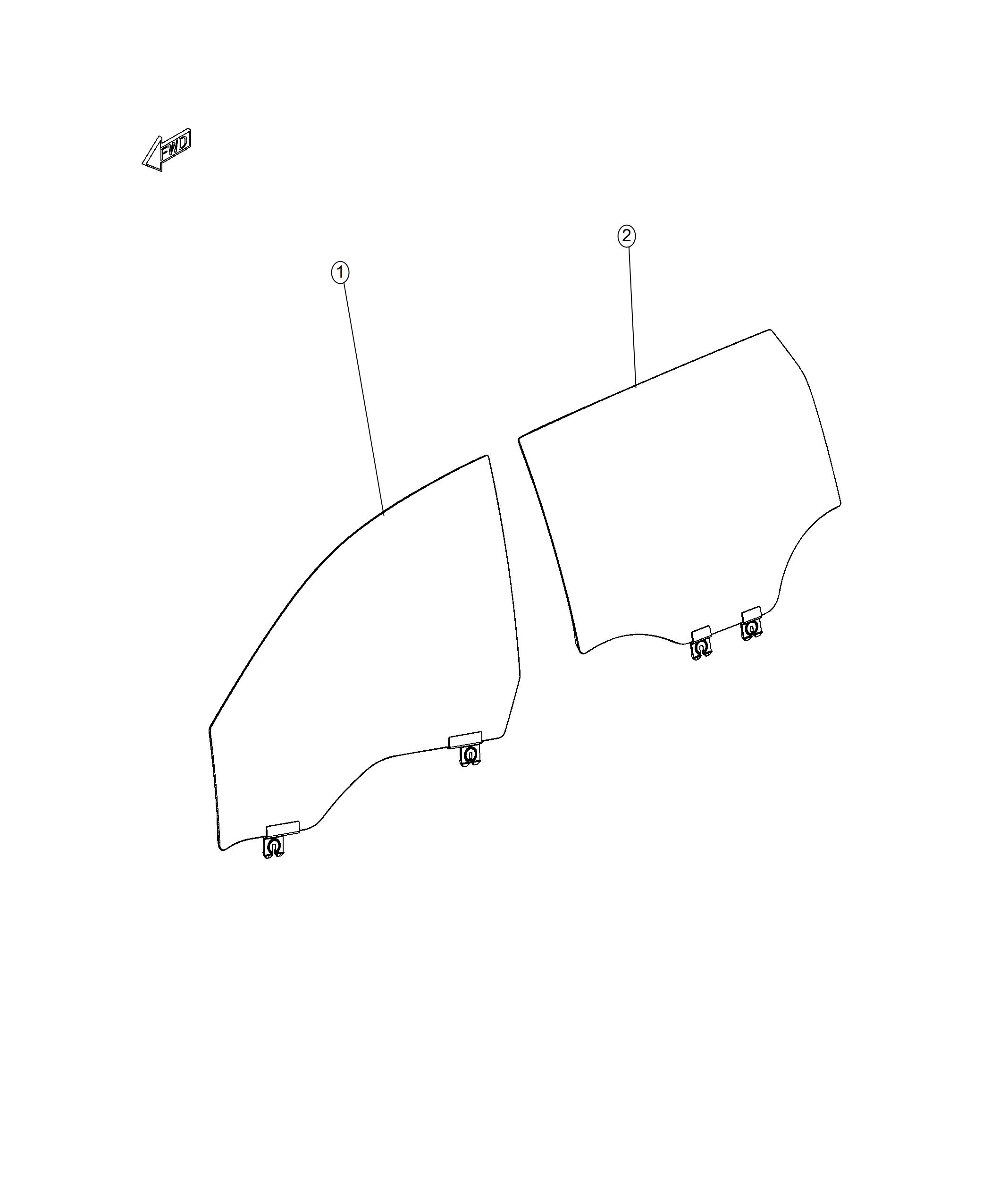 Diagram Glass, Front And Rear Door. for your Chrysler 300  M