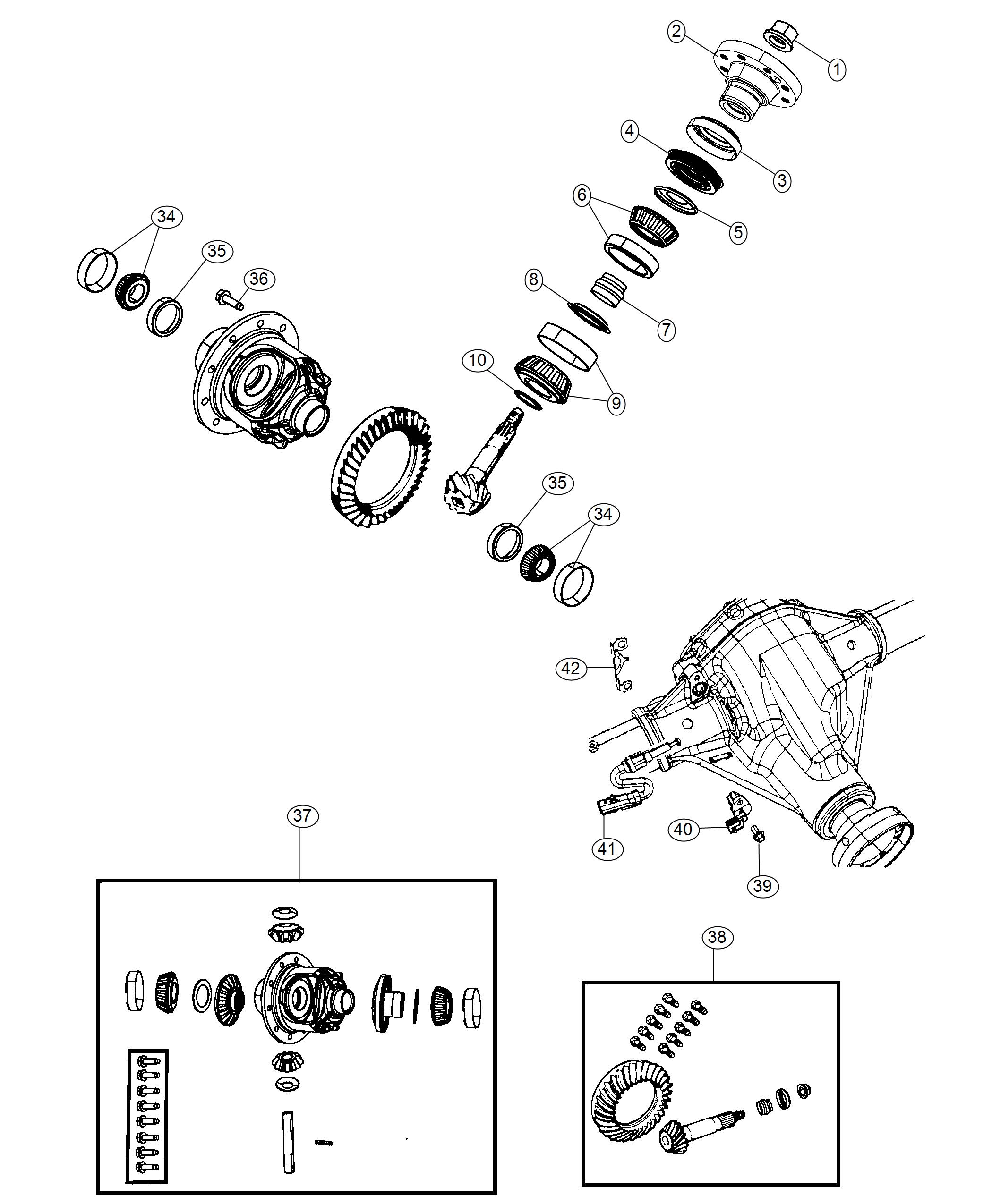 Diagram Differential Assembly. for your 2017 Jeep Wrangler  Unlimited Sport 