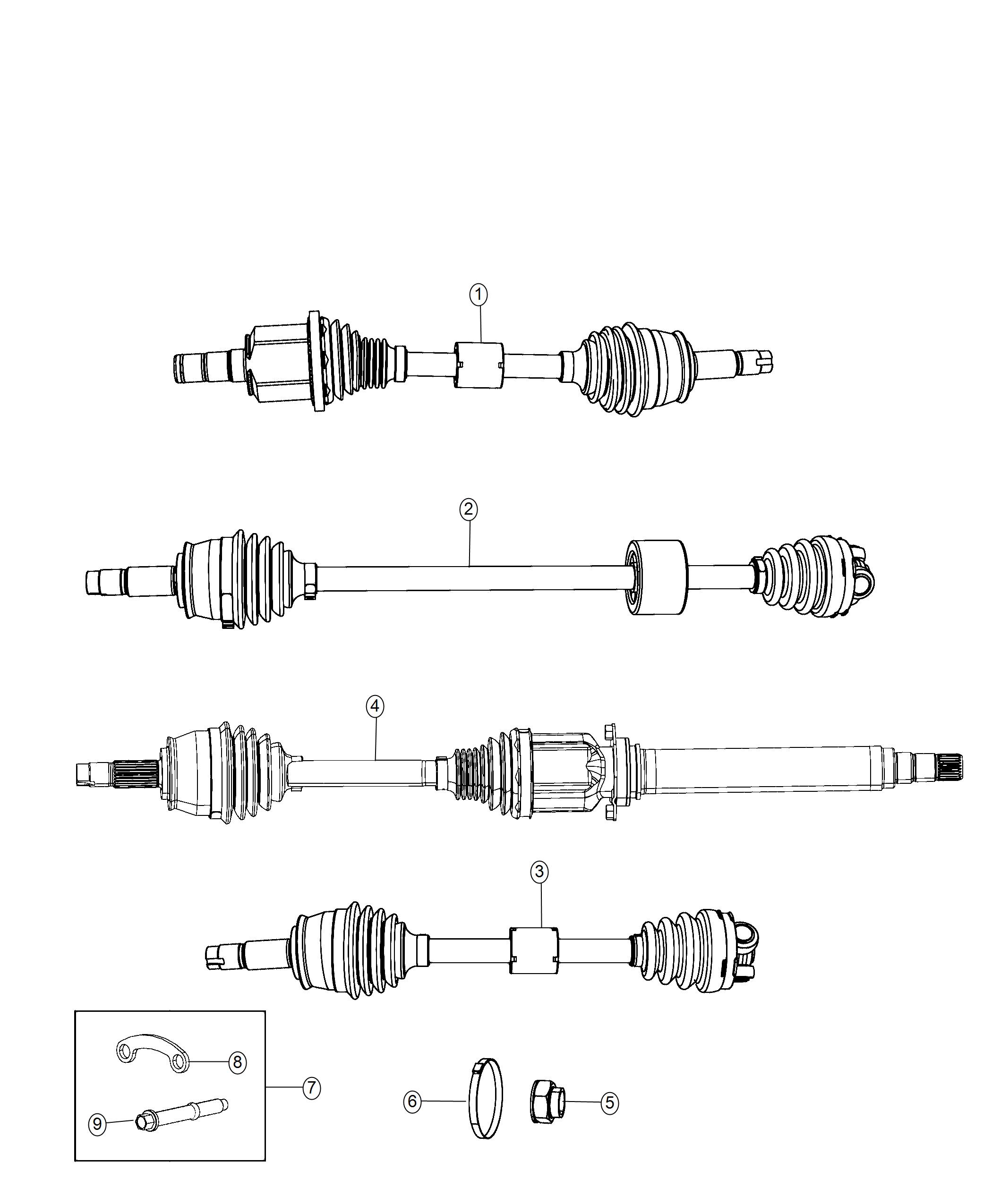 Diagram Front Axle Drive Shafts. for your Ram