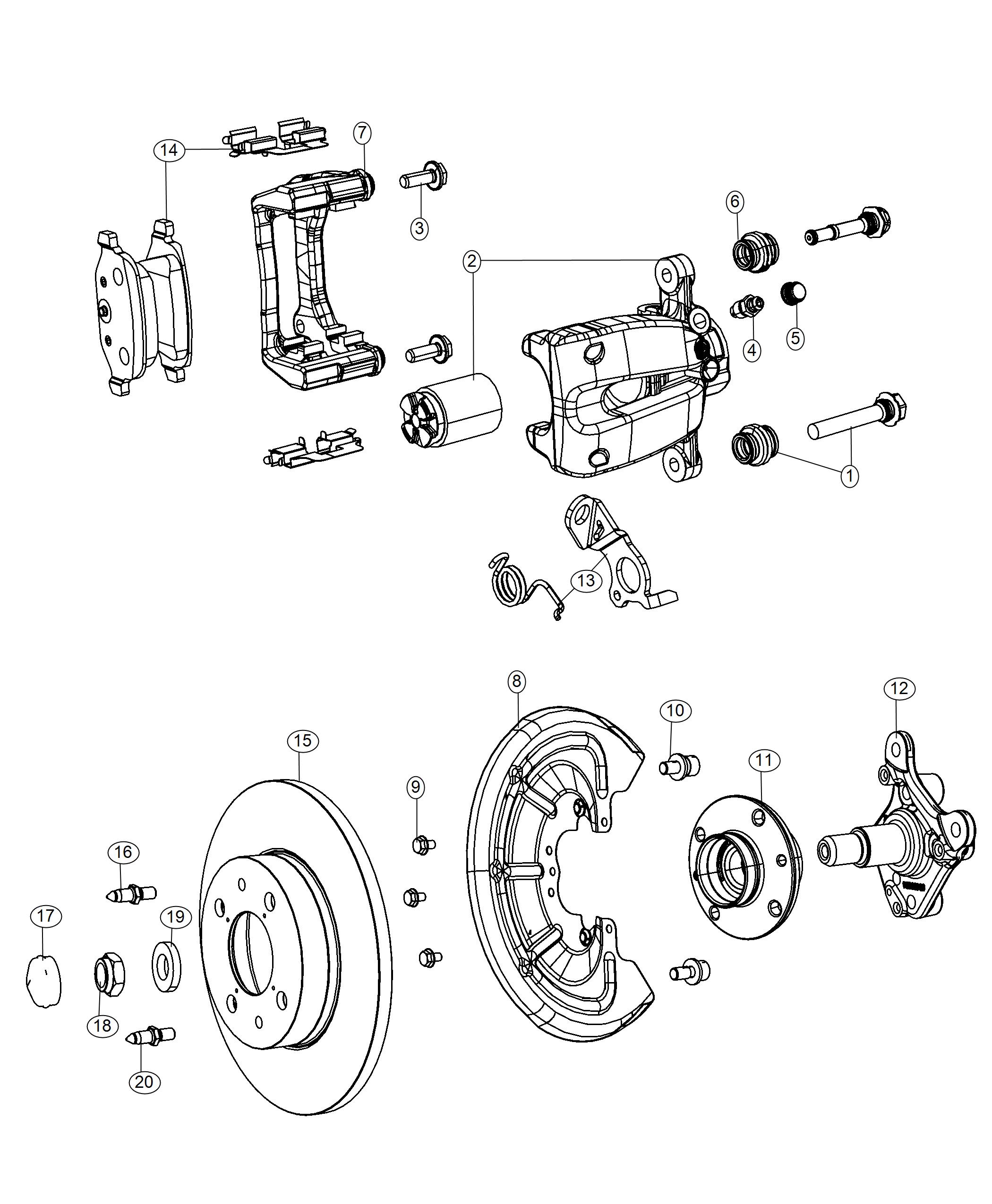 Diagram Brakes, Rear, Disc. for your 1999 Chrysler 300  M 