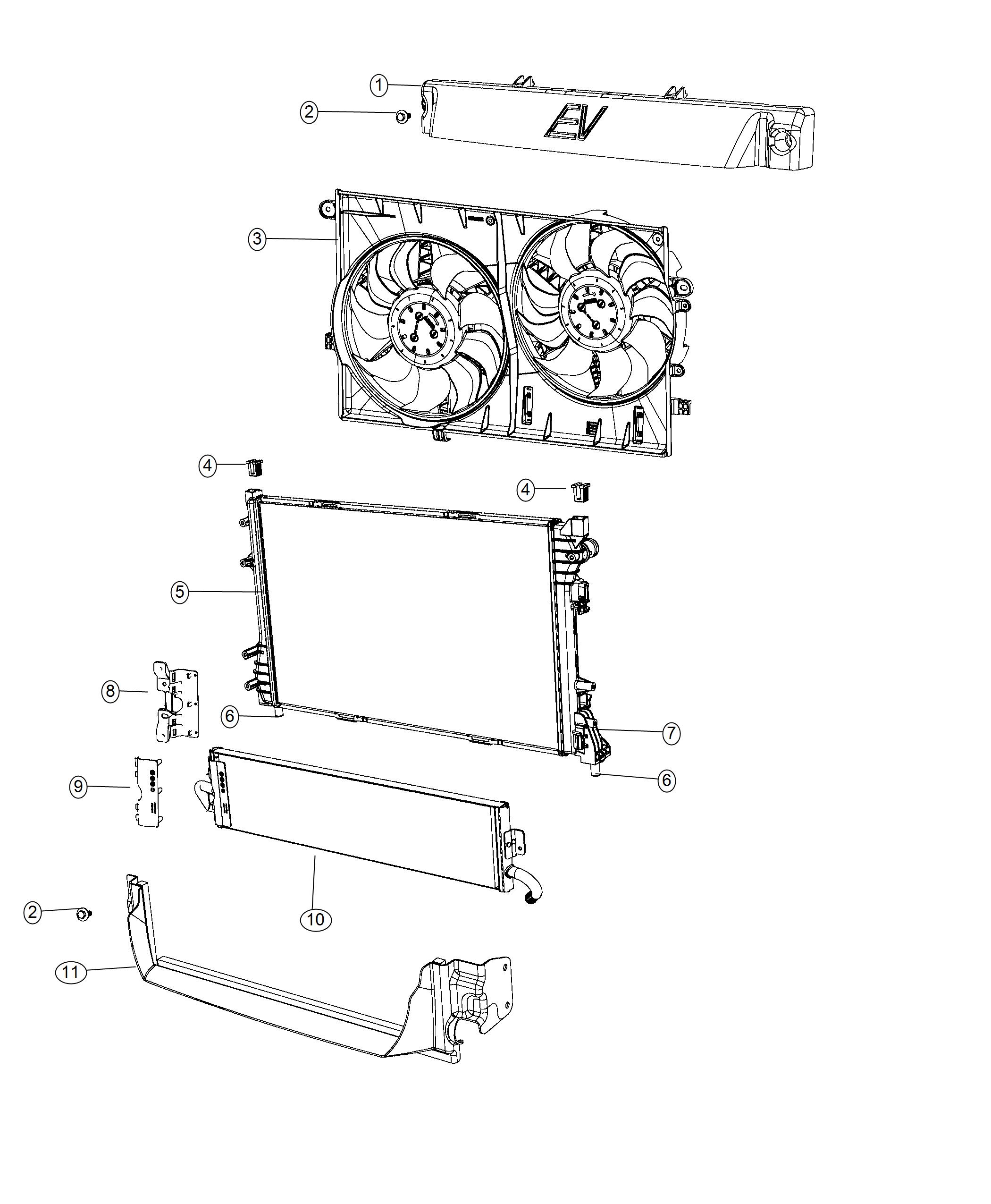 Diagram Radiator and Related Parts. for your 2004 Chrysler 300  M 