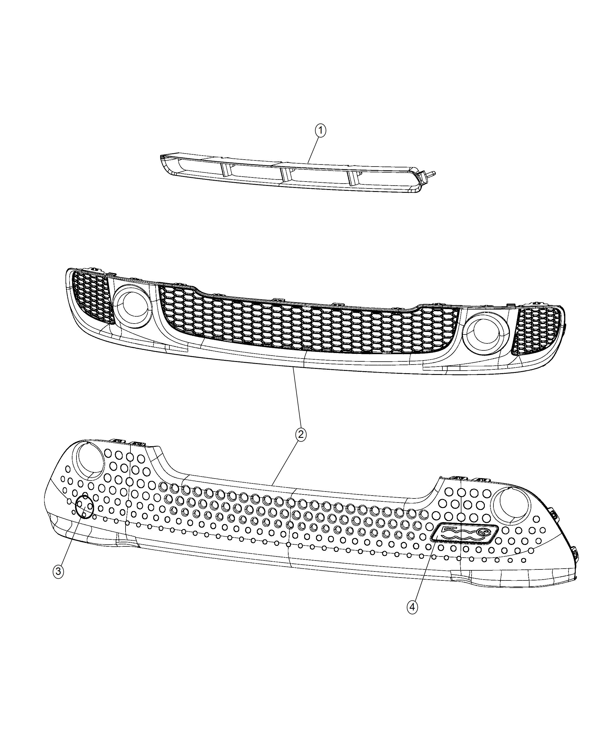 Diagram Grilles And Related Items. for your Fiat 500E  