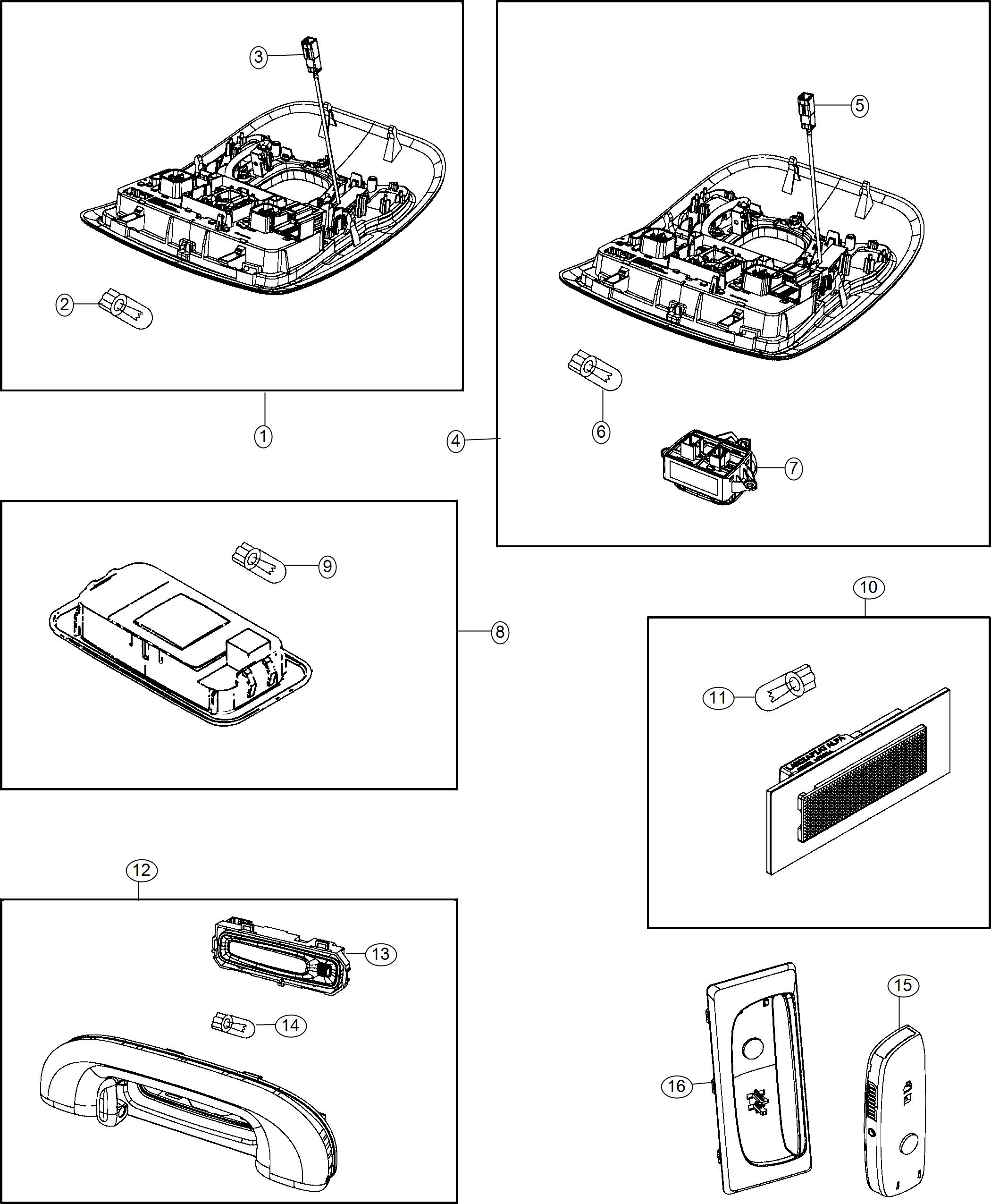 Diagram Lamps, Interior. for your 2001 Chrysler 300  M 