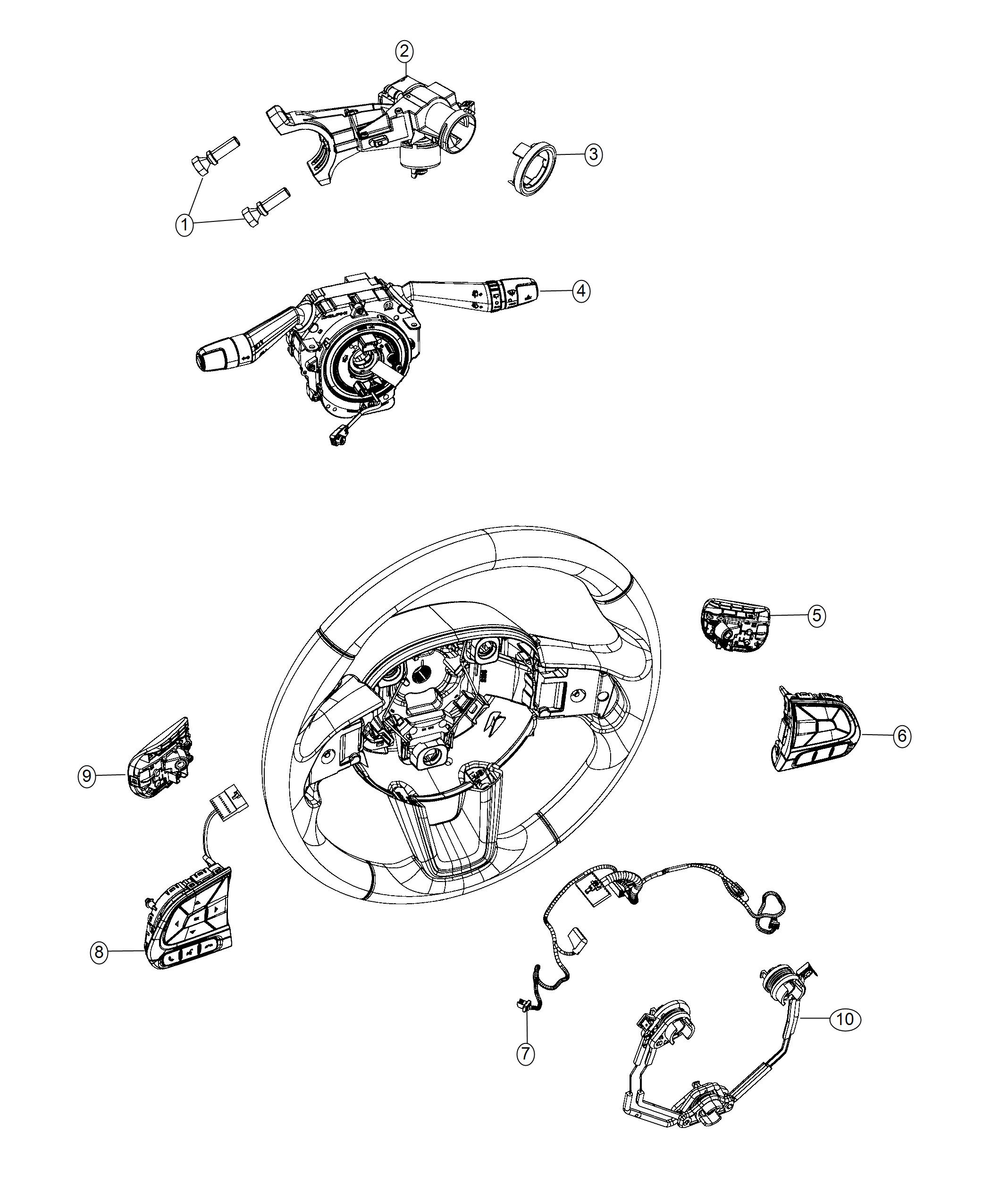 Diagram Switches, Steering Column And Steering Wheel. for your Dodge Avenger  