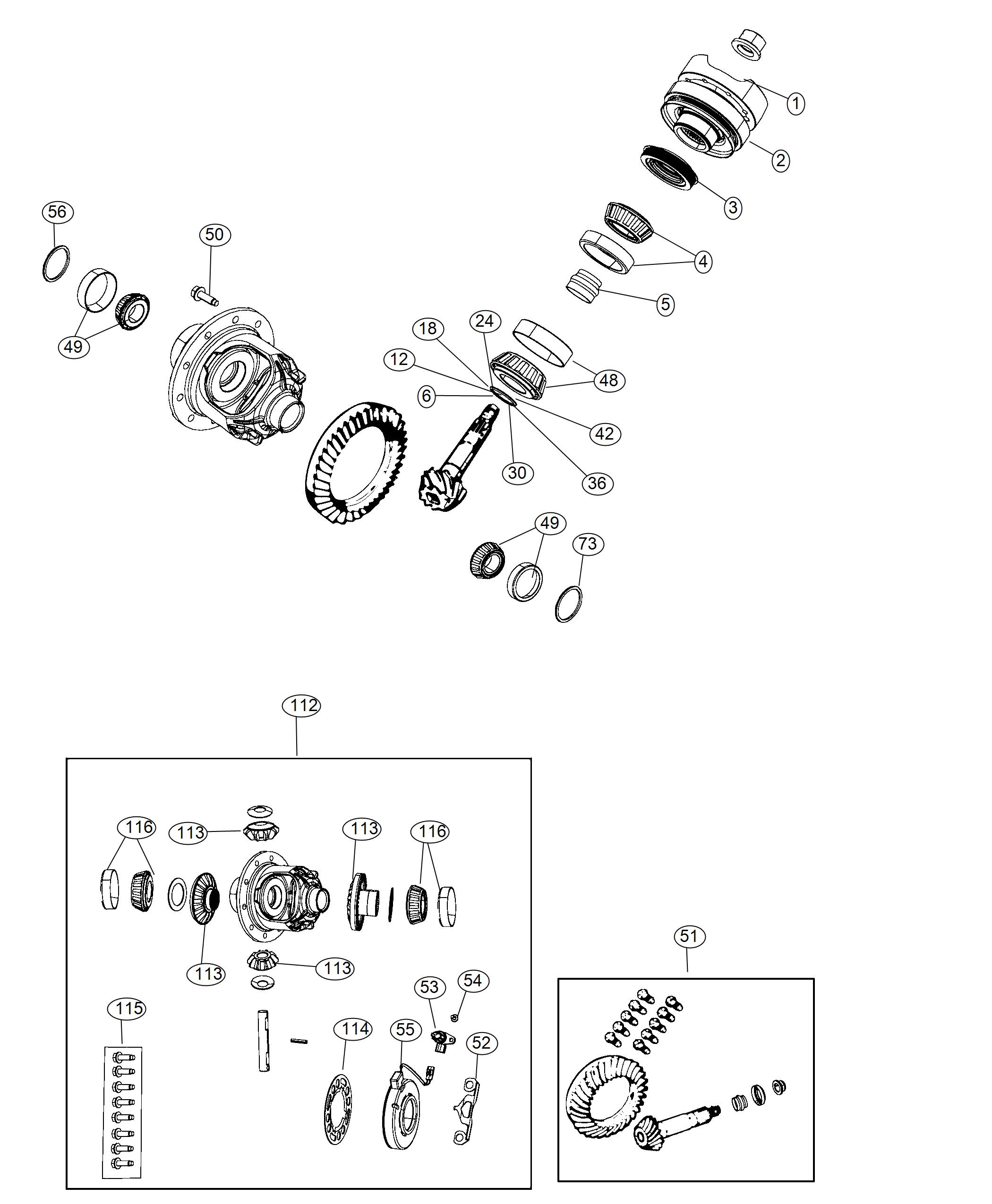 Diagram Differential Assembly. for your 2014 Dodge Journey  R/T 