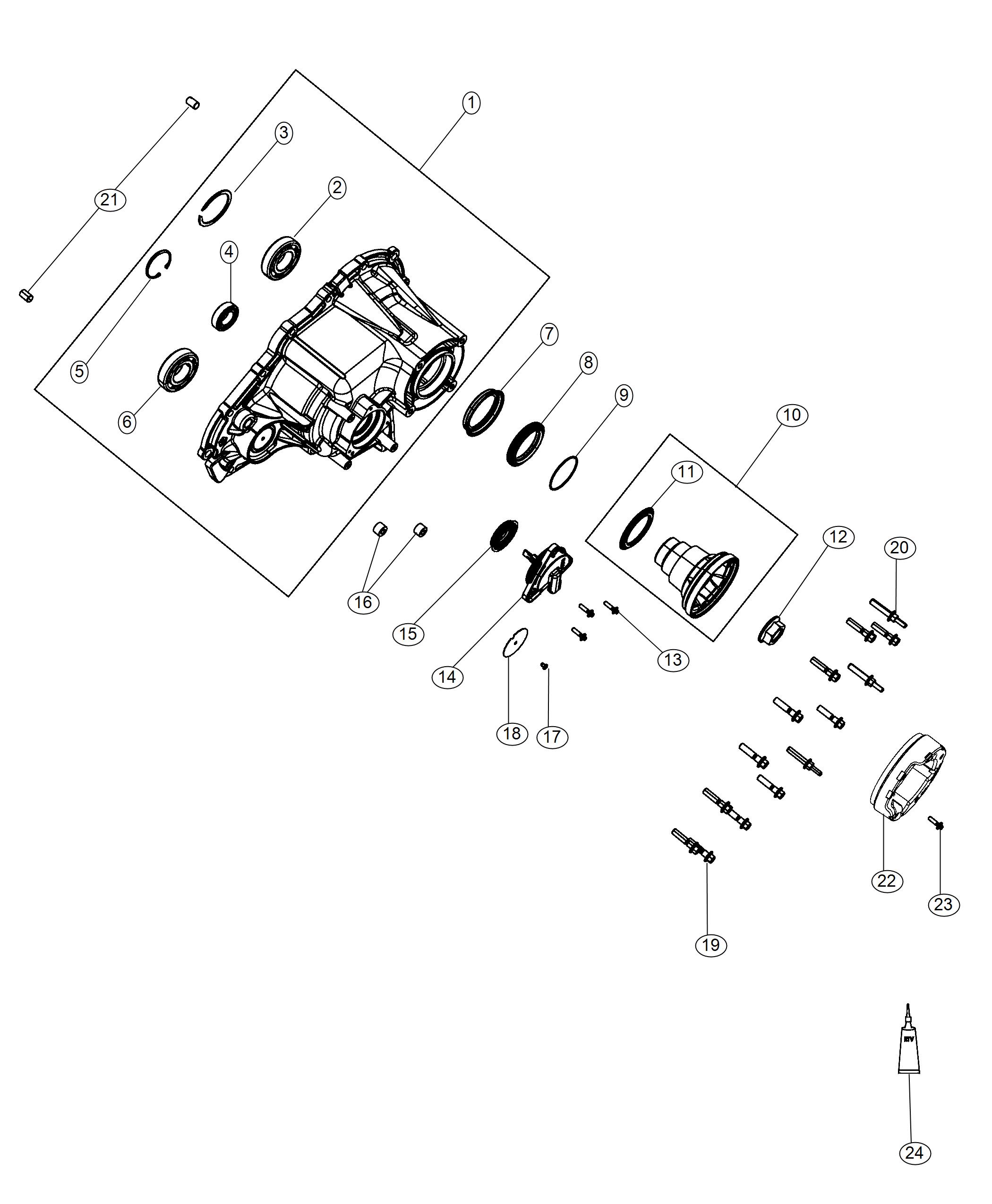 Diagram Rear Case Half [QUADRA-TRAC II (R) 4WD SYSTEM]. for your 2016 Jeep Grand Cherokee 5.7L V8 4X4 Limited 