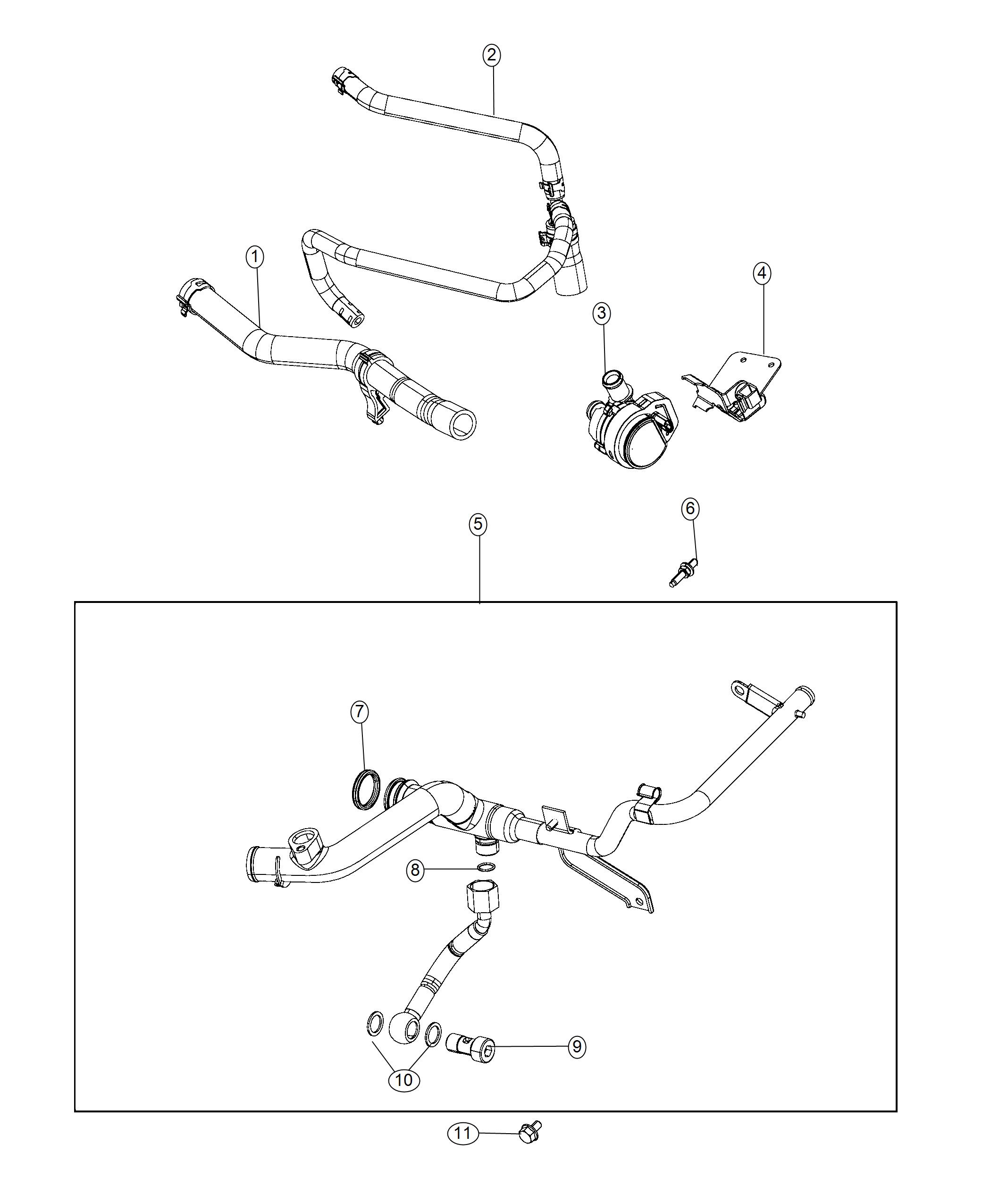 Diagram Coolant Tubes. for your Fiat 500  