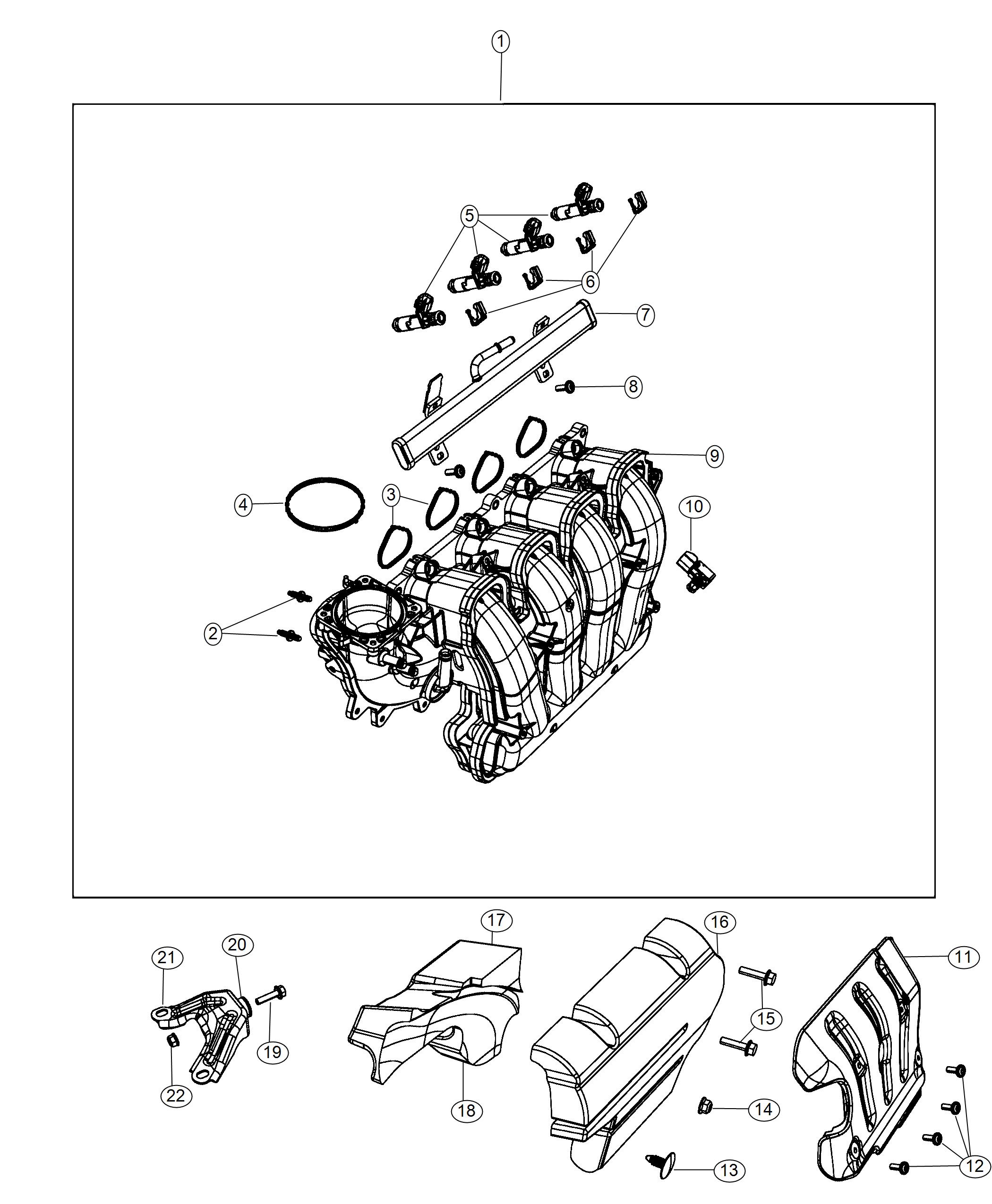 Diagram Intake Manifold 2.4L. for your Jeep