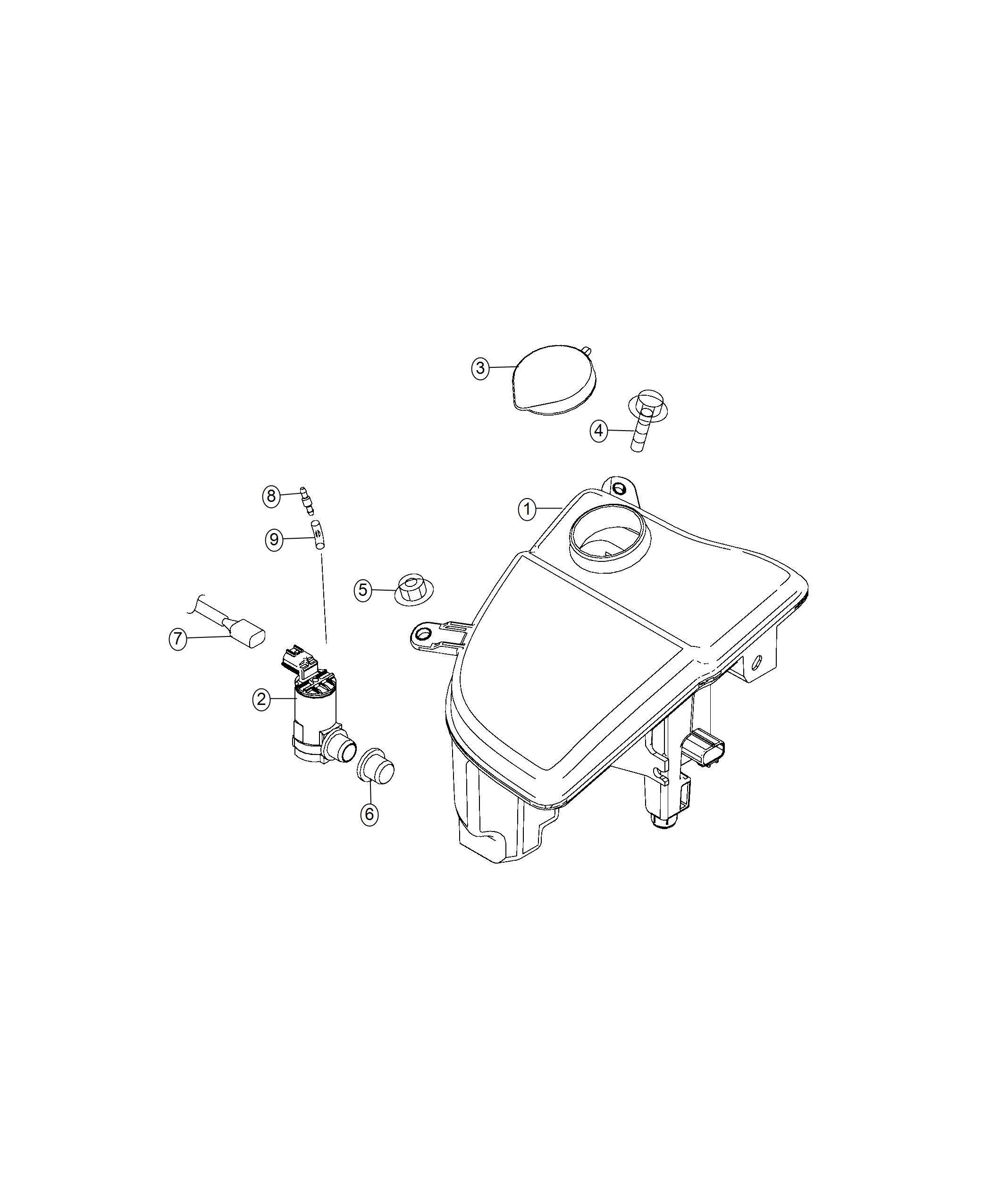 Diagram Reservoir, Windshield Washer. for your Fiat 124 Spider  