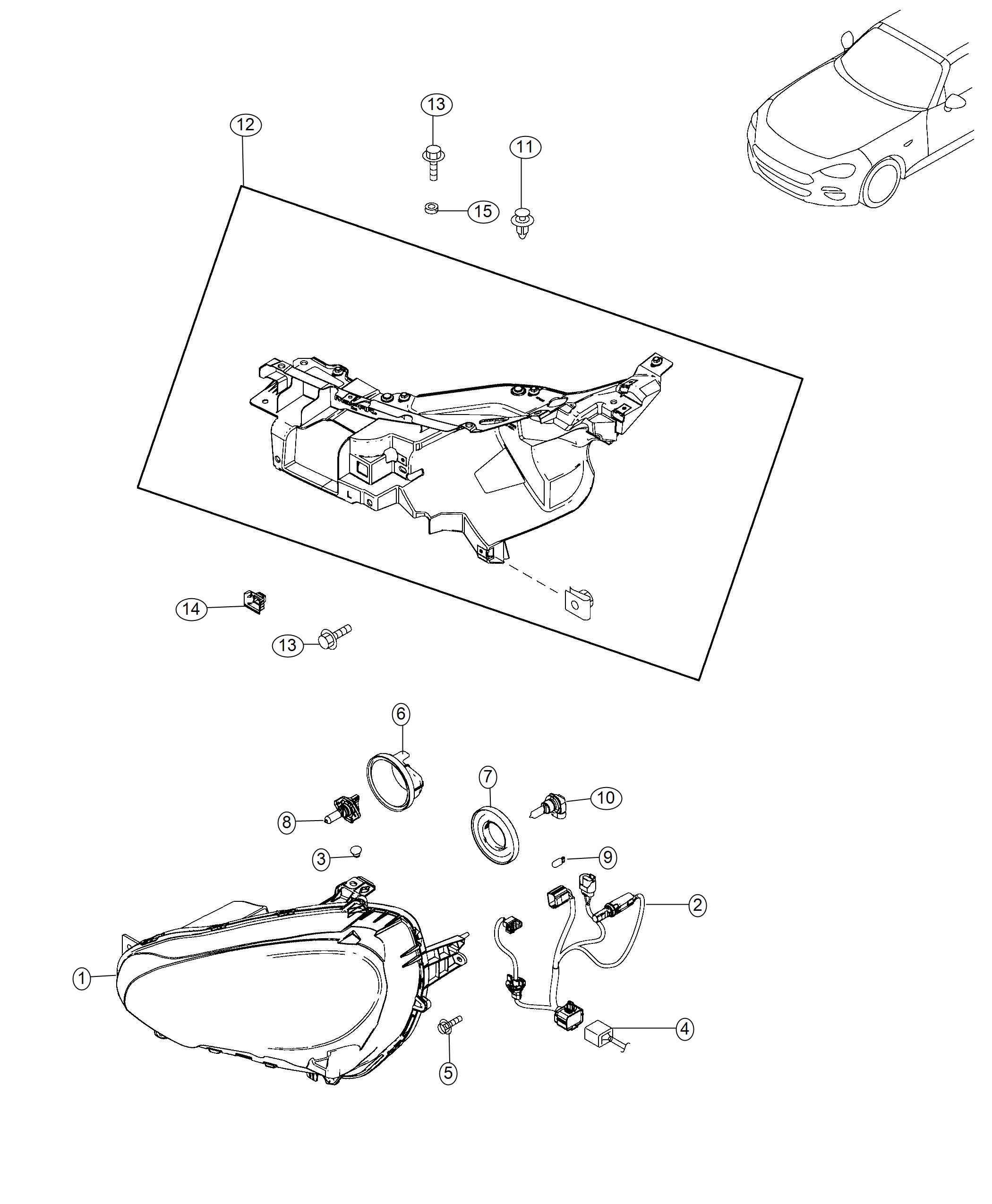 Diagram Lamp, Front. for your Fiat 124 Spider  