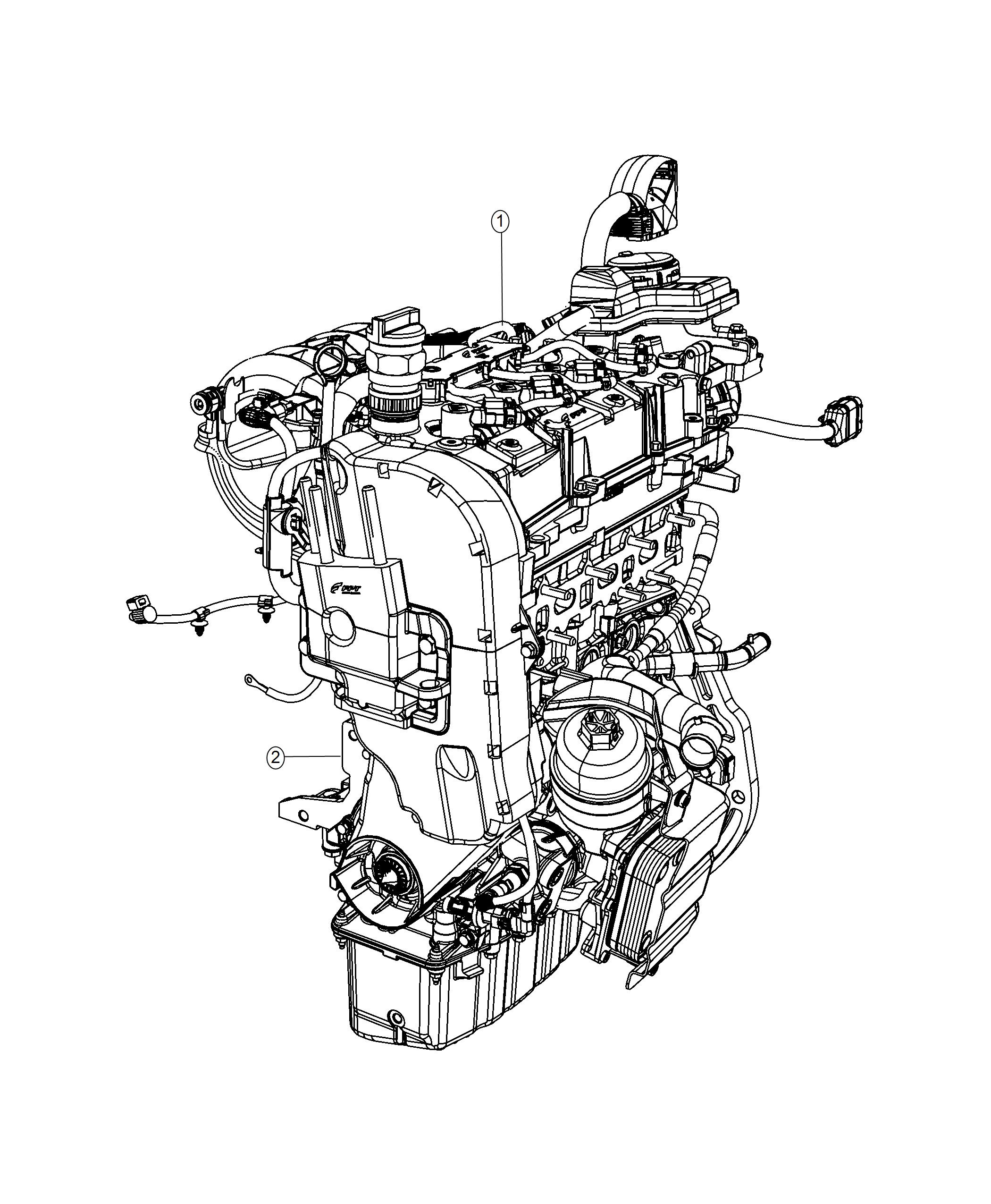 Diagram Engine Assembly And Service Long Block 1.4L Turbocharged. for your Fiat 124 Spider  