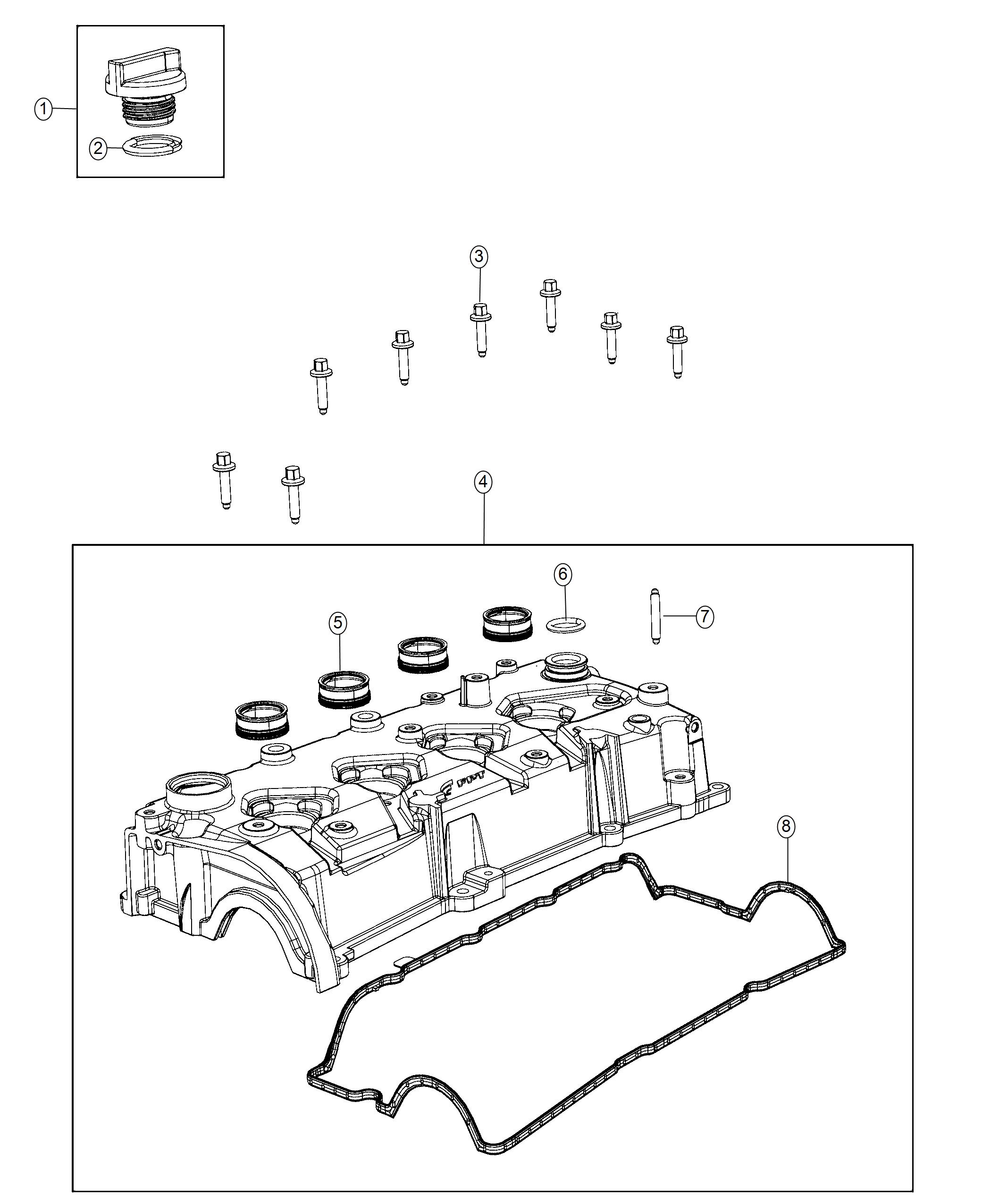 Cylinder Head Cover 1.4L Turbocharged. Diagram