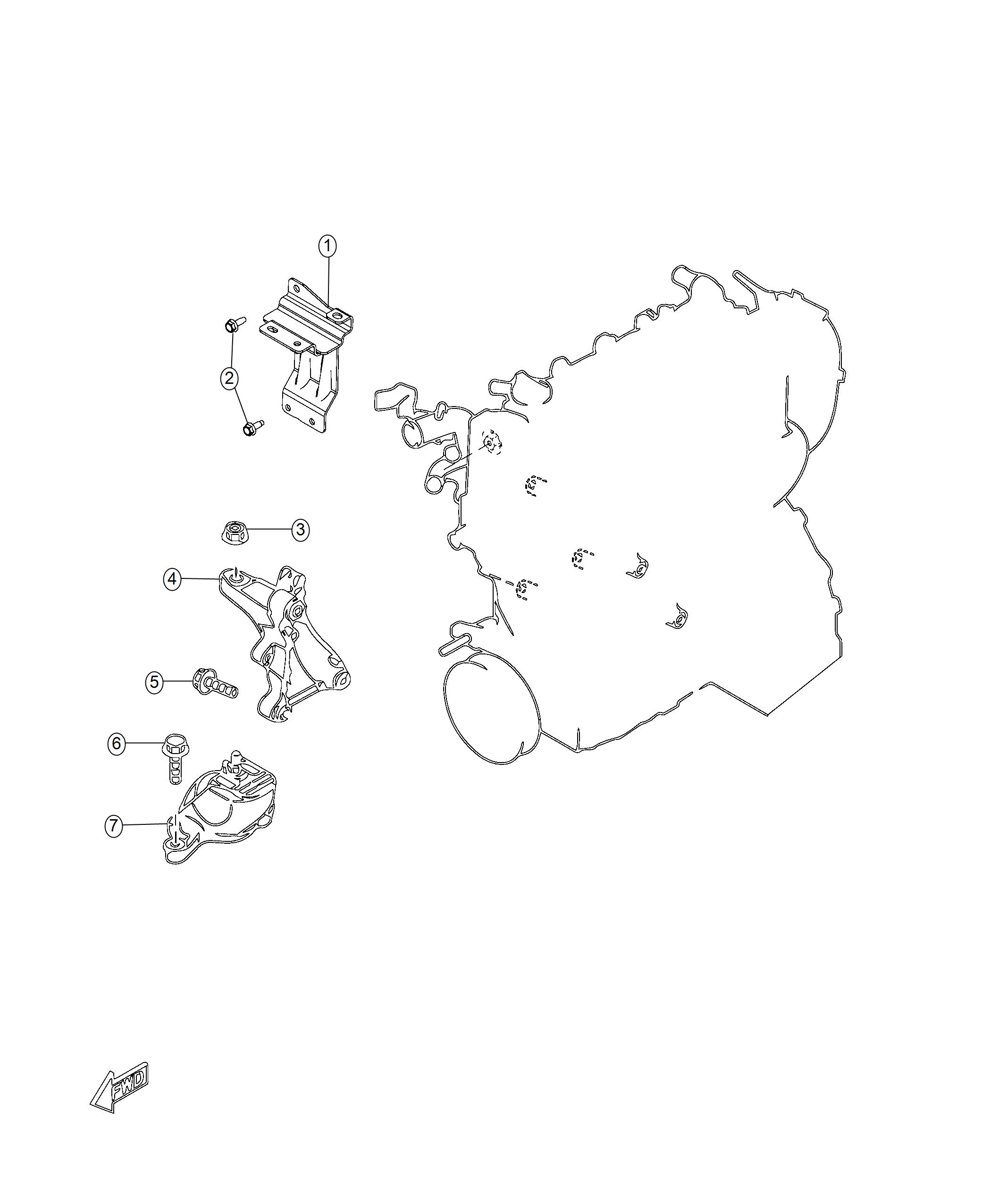 Engine Mounting Right Side 1.4L Turbocharged. Diagram