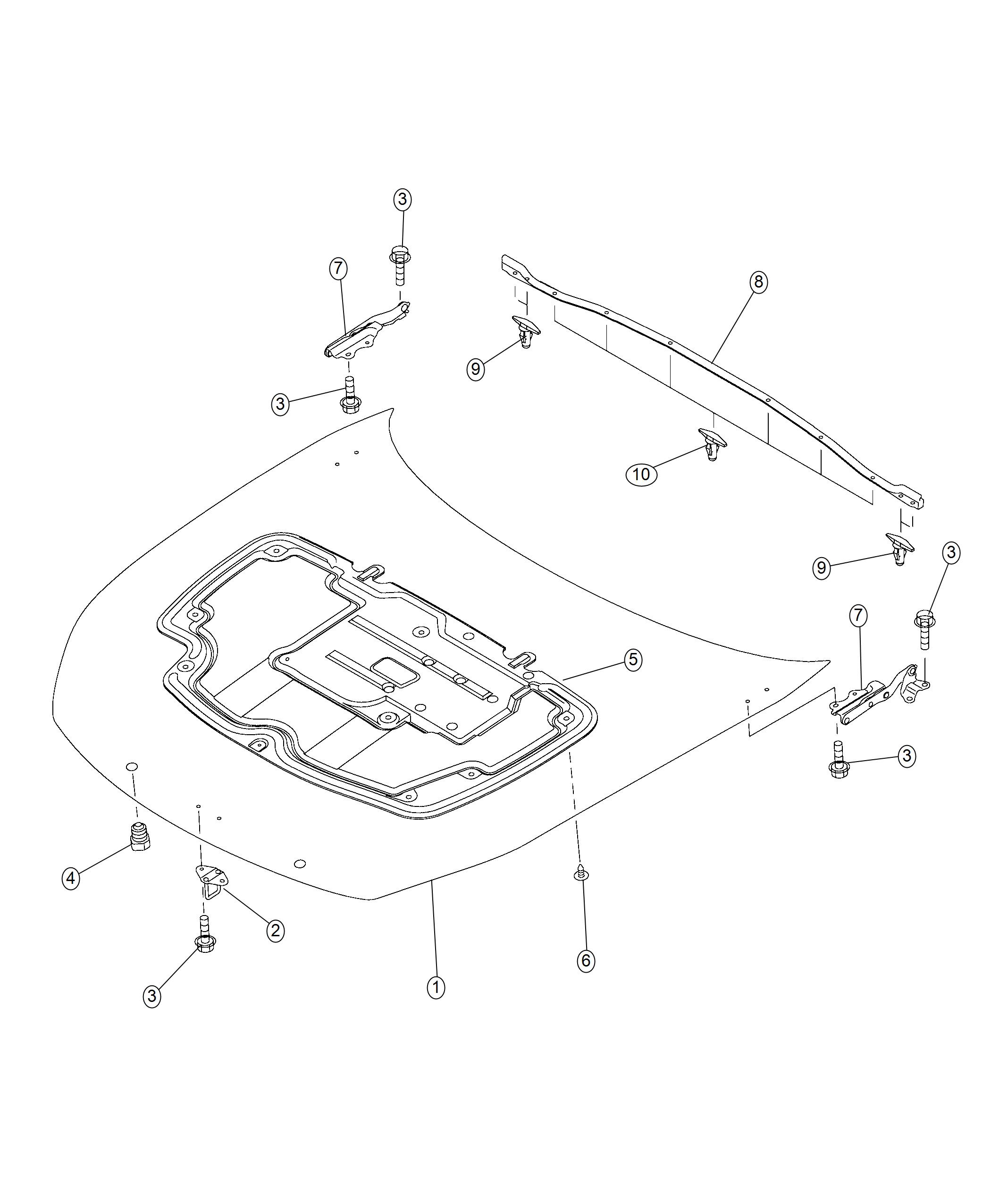 Diagram Hood. for your 2019 Fiat 124 Spider   