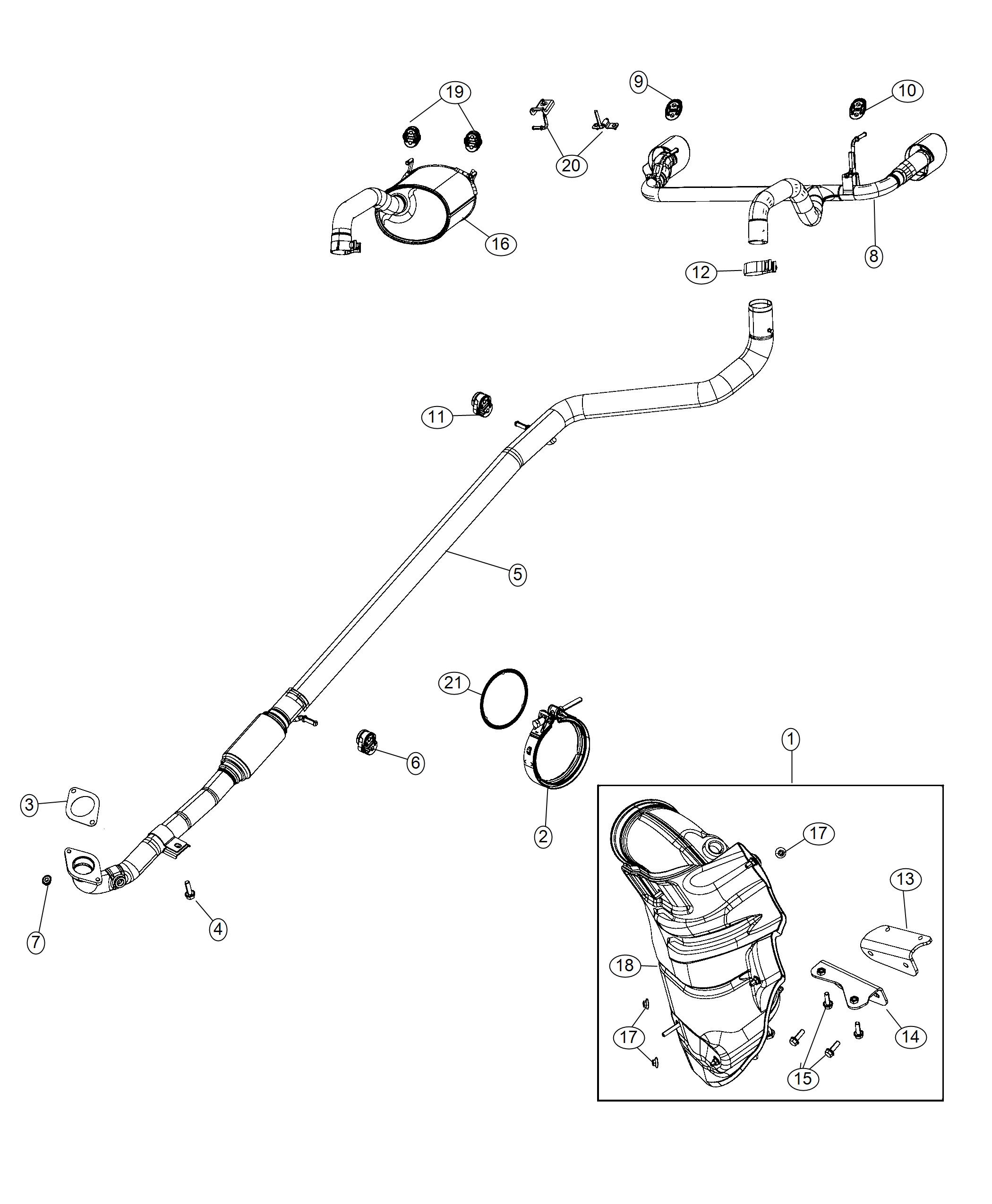 Exhaust System 1.4L [1.4L I4 MultiAir Turbo Engine]. Diagram