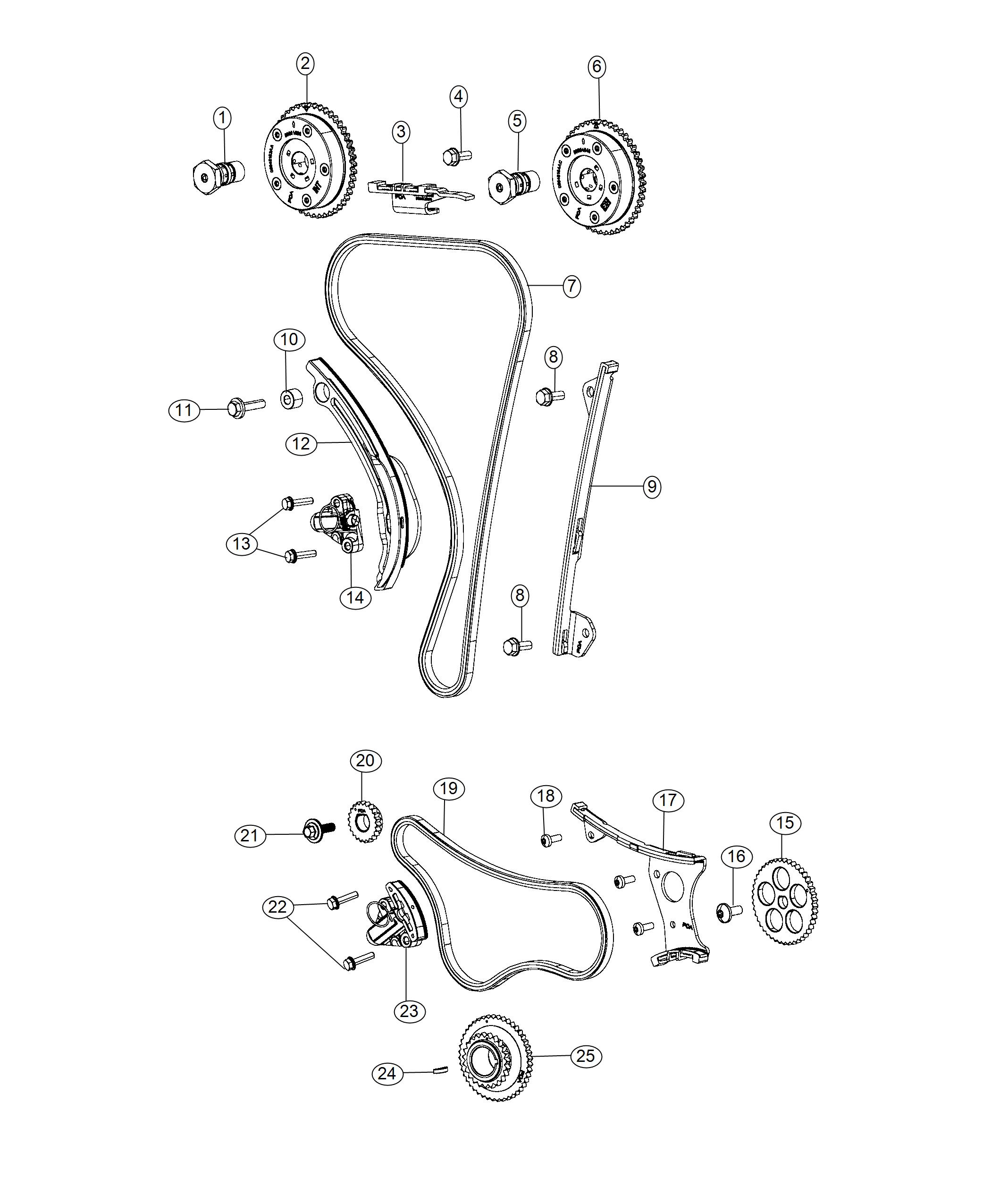 Diagram Timing System 2.0L Direct Injected Turbo. for your 2017 Jeep Wrangler   