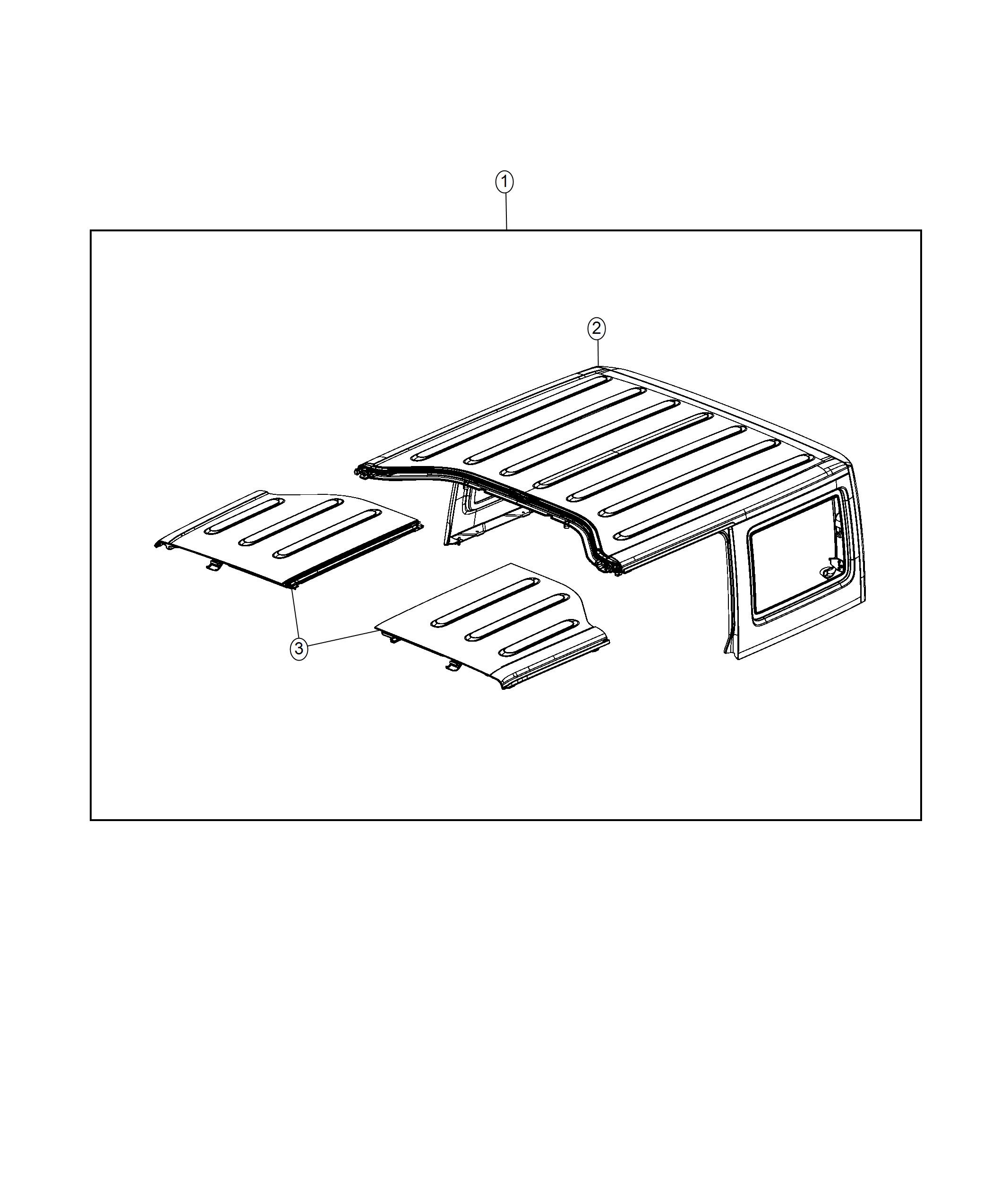 Diagram Hard Top Kit, 4 Door. for your 2018 Jeep Wrangler   