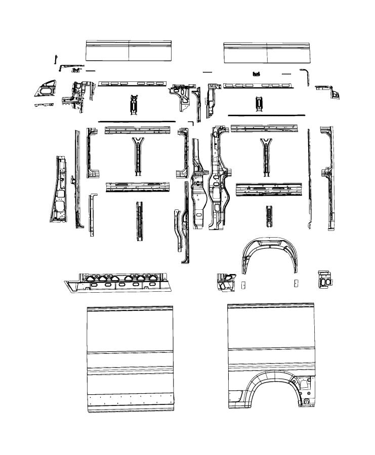 Diagram Panels Body Side 136 Inch Wheel Base. for your 1999 Chrysler 300  M 