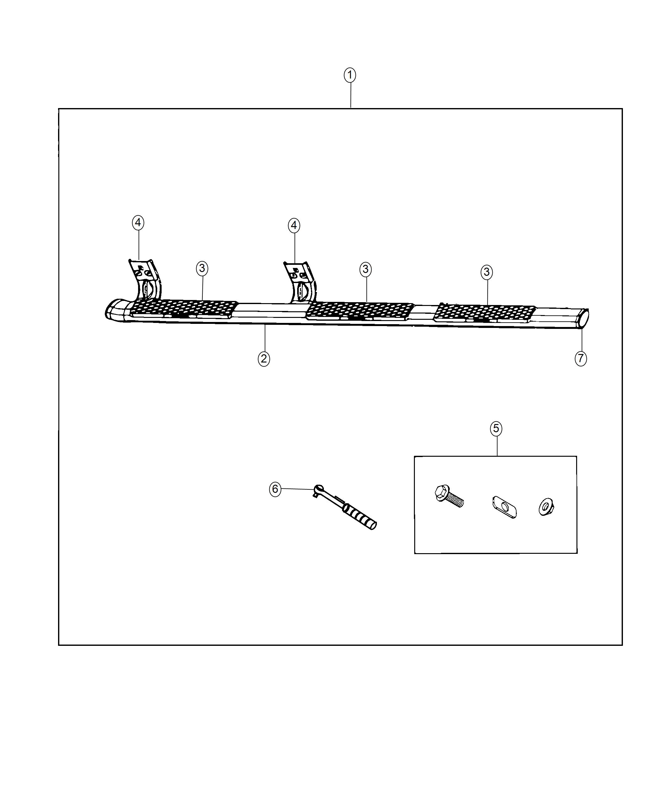 Diagram Step Kit, Tubular Side. for your 2018 Ram 1500   