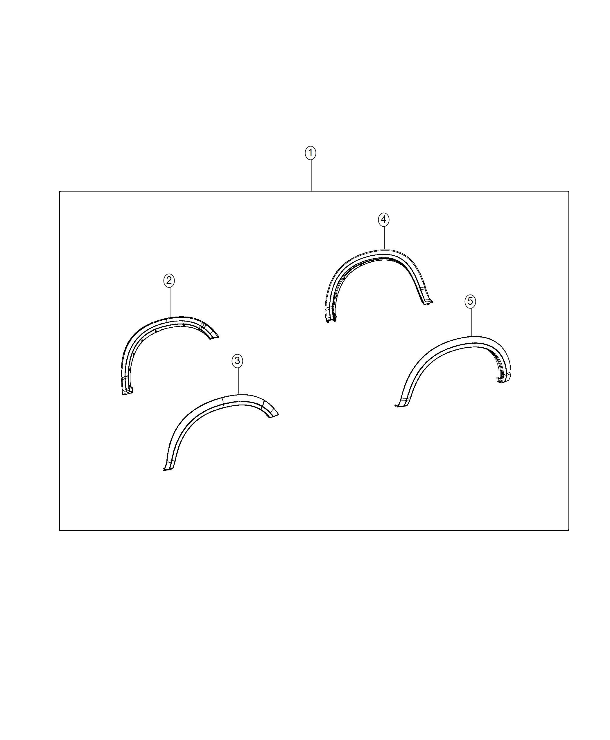 Diagram Molding Kit, Wheel Flares. for your 2017 Ram 2500   