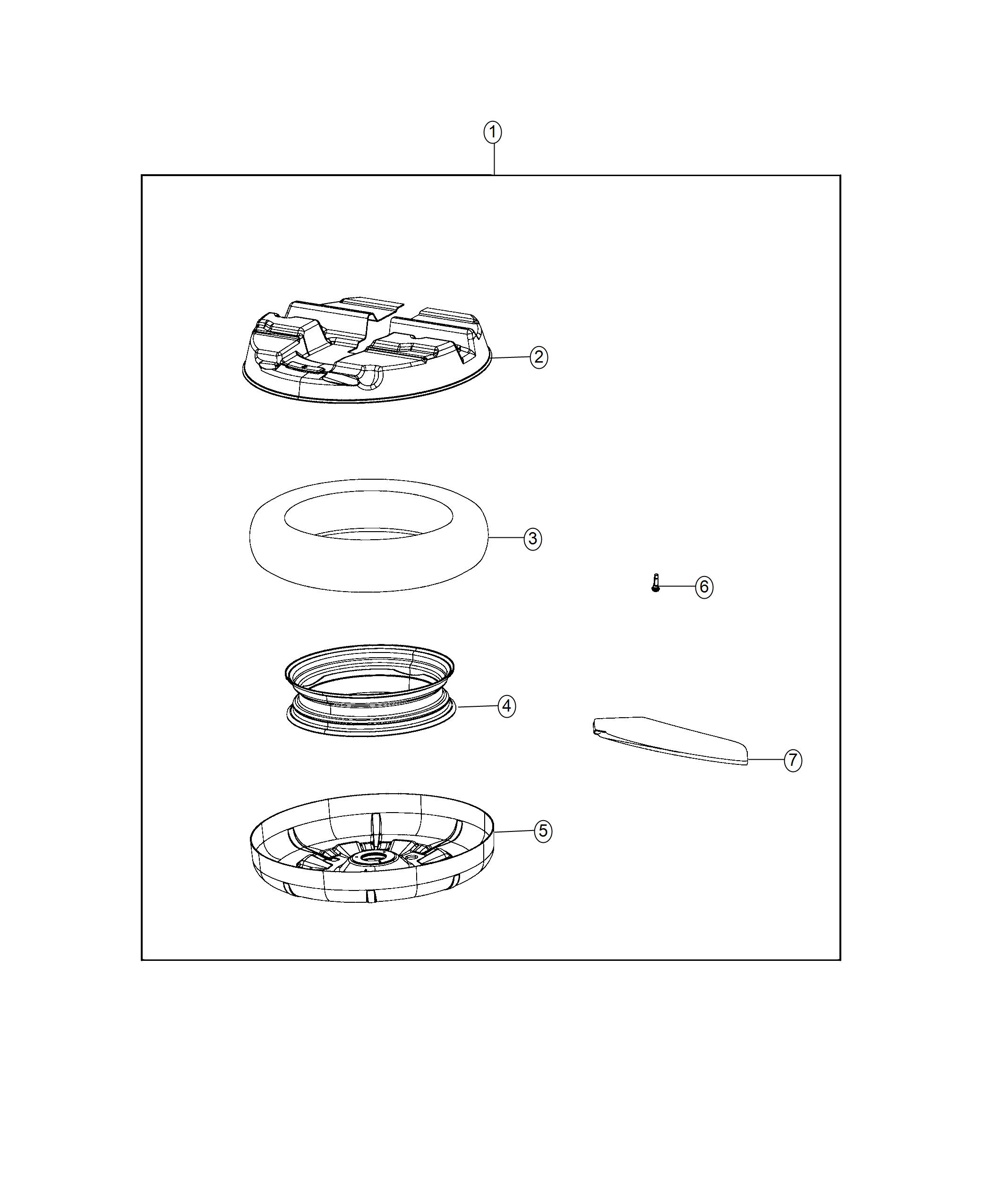 Diagram Emergency Kit, Spare Tire. for your 2017 Dodge Grand Caravan   