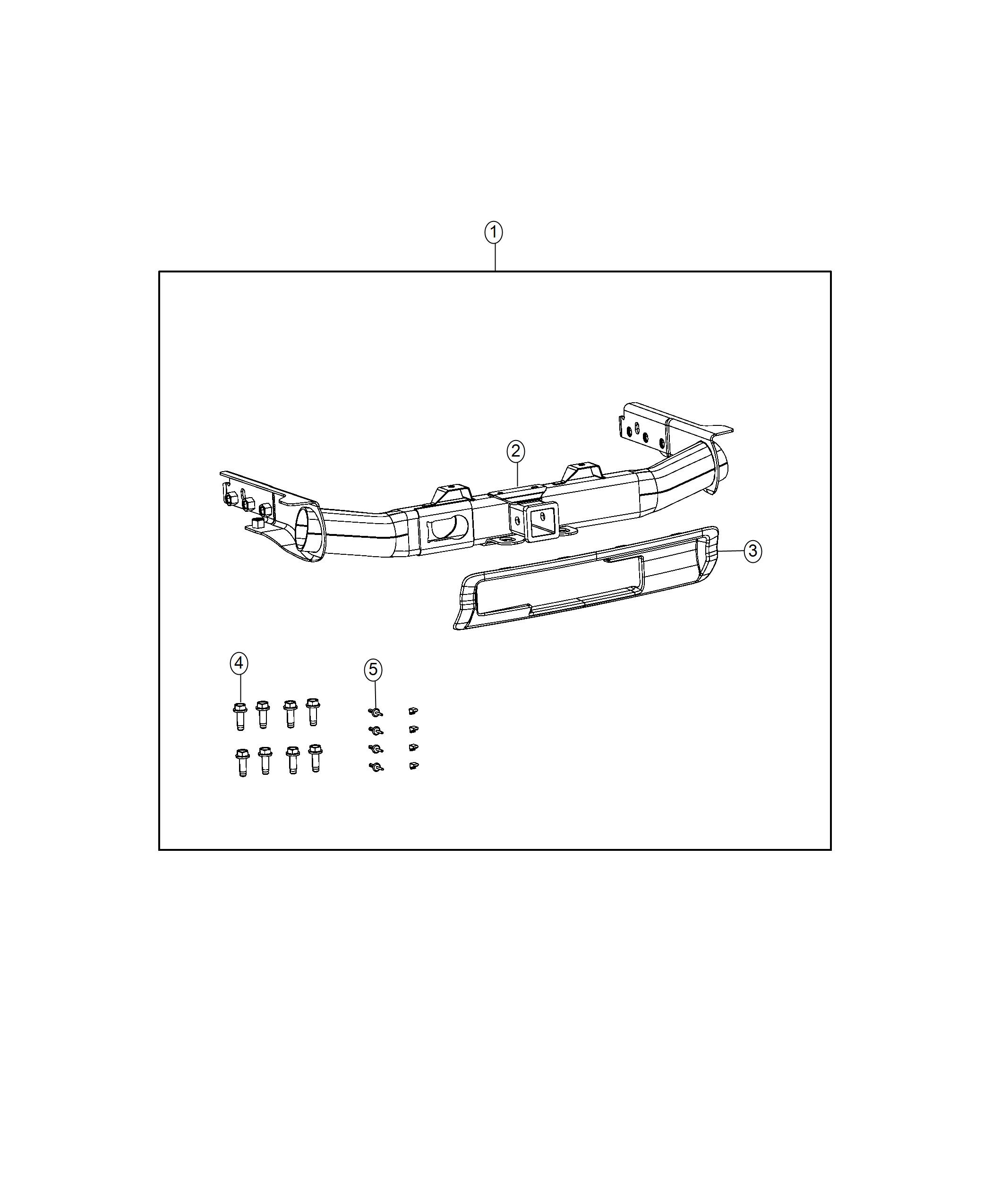 Diagram Receiver Kit, Trailer Tow. for your 2005 Dodge Ram 1500   