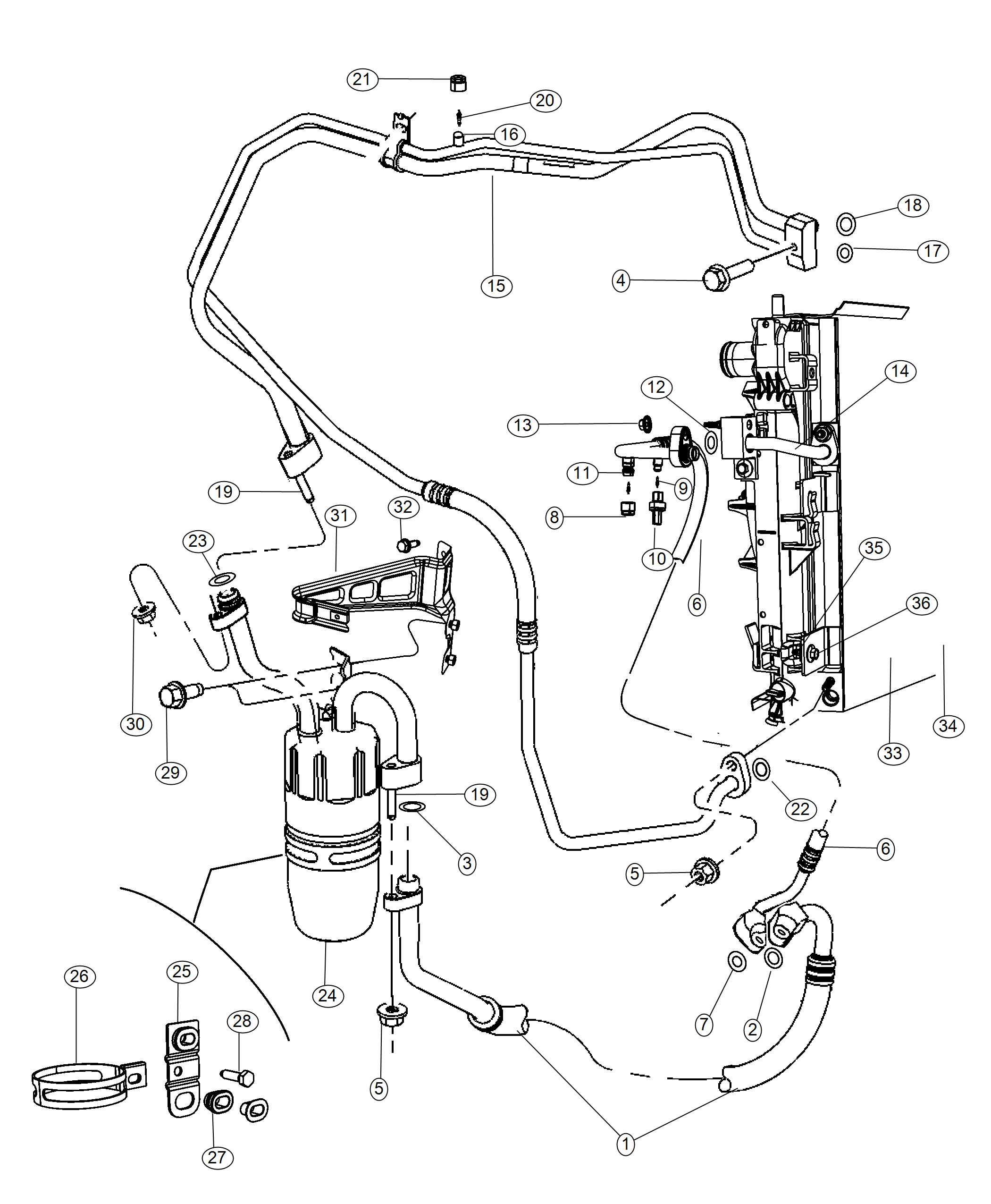 Diagram A/C Plumbing. for your 2004 Chrysler 300 M  