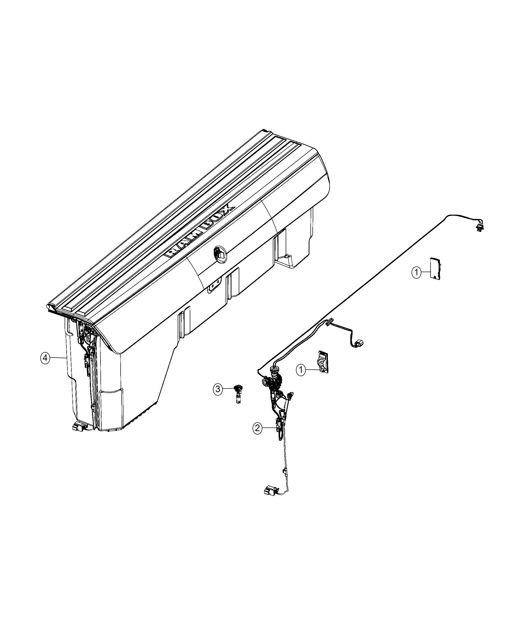 Diagram Lamps, Ram Box. for your 2021 Ram 1500  Lone Star Extended Cab 