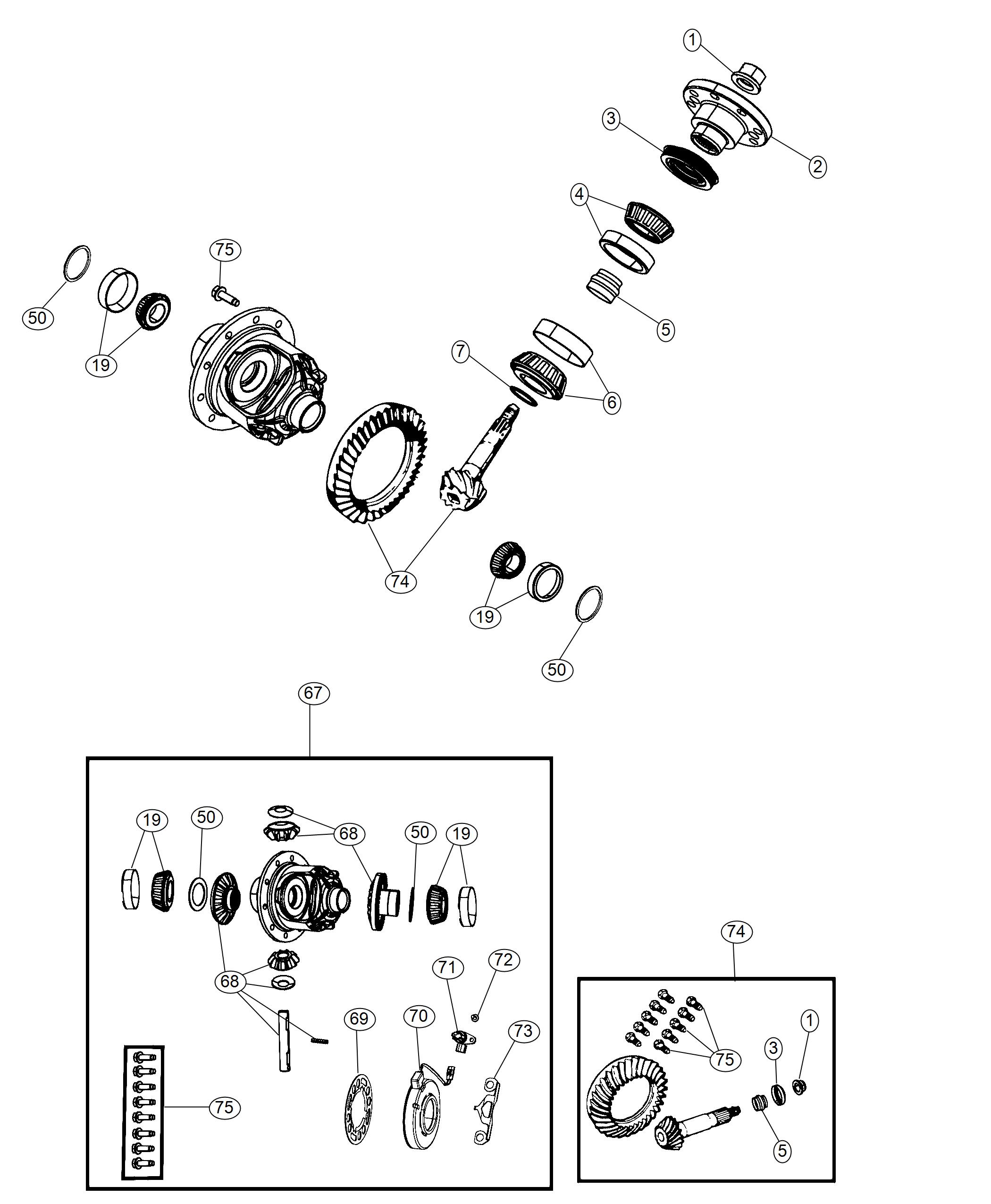 Diagram Differential Assembly. for your 2002 Chrysler 300  M 